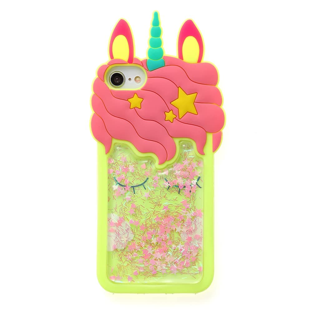 wifantien Quicksand Unicorn Case for iPod Touch 7/Touch 6 5,3D Cartoon Cute Kawaii Yellow Quicksand Unicorn Bling Star Kids Teens Girls Women Soft Silicone Case for iPod Touch 7 6 5 Quicksand Unicorn