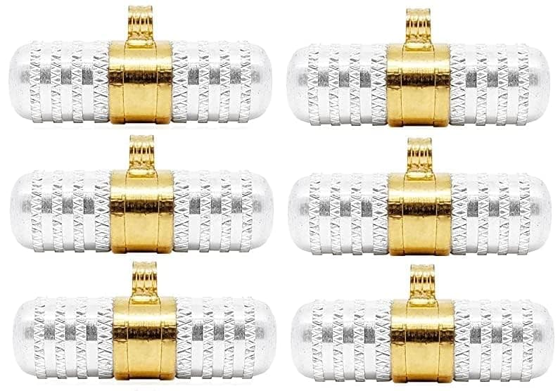 Solid Silver Tabeez Charm Amulet Locket Pendant Luck Protection for Women Men & Childrens (Cylinder Shape) Silver Locket (Pack of 6)