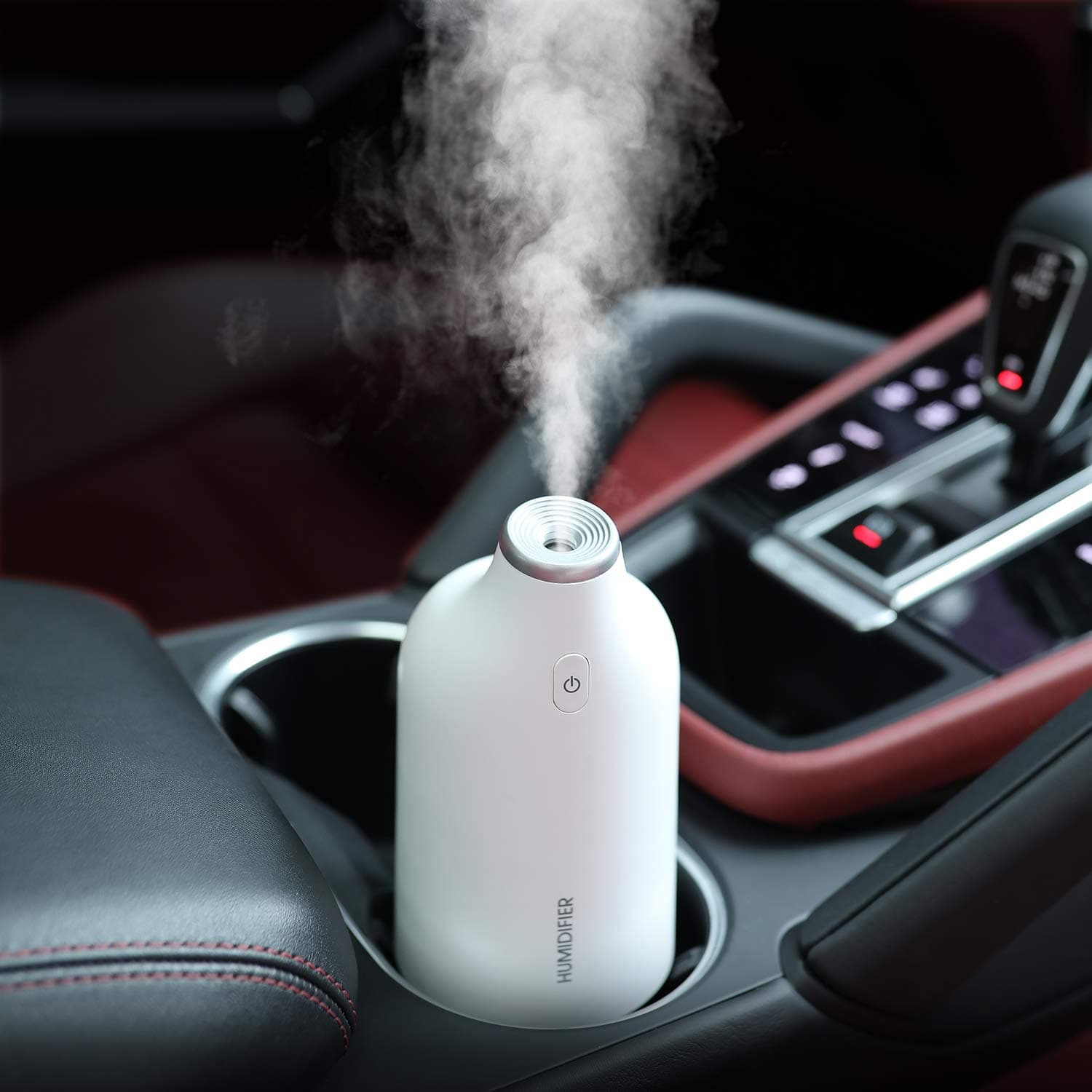 Car Diffuser Air Humidifiers,YJY Personal Cool Mist Humidifier 300mL Small for Bedroom Baby,USB Ultrasonic Air Freshener Auto Shut-Off for Vehicle Home Office Desk(White)