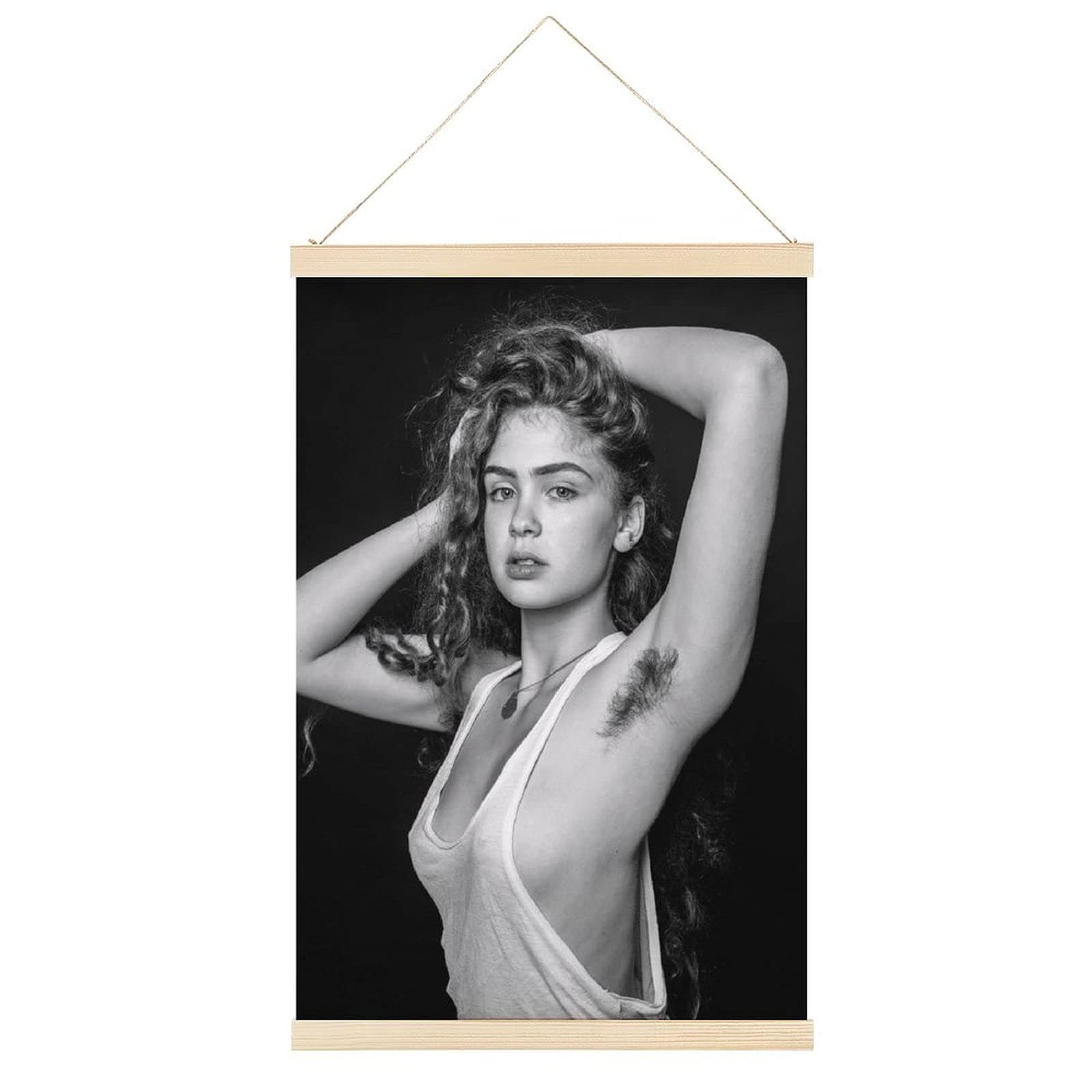 JKLM Retro Women Art Poster Hanger Frame Decorative Painting Canvas Wall Art Living Room Posters Bedroom Painting 12x18inch