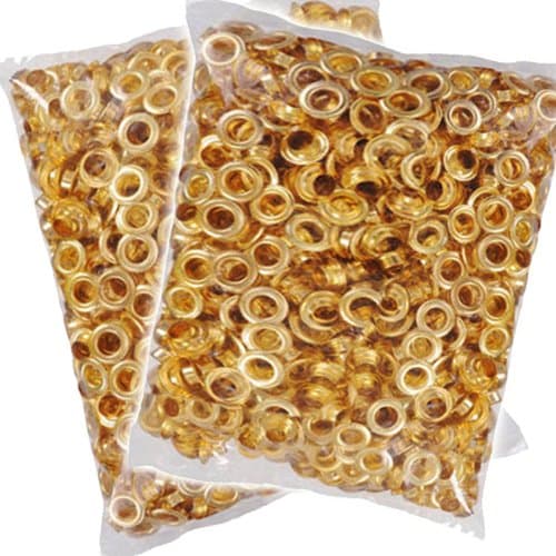 Clevr 300 pc. Brass Colored Grommets & Washers for Hand Pressed Grommet Machine (Size #4) 1/2"