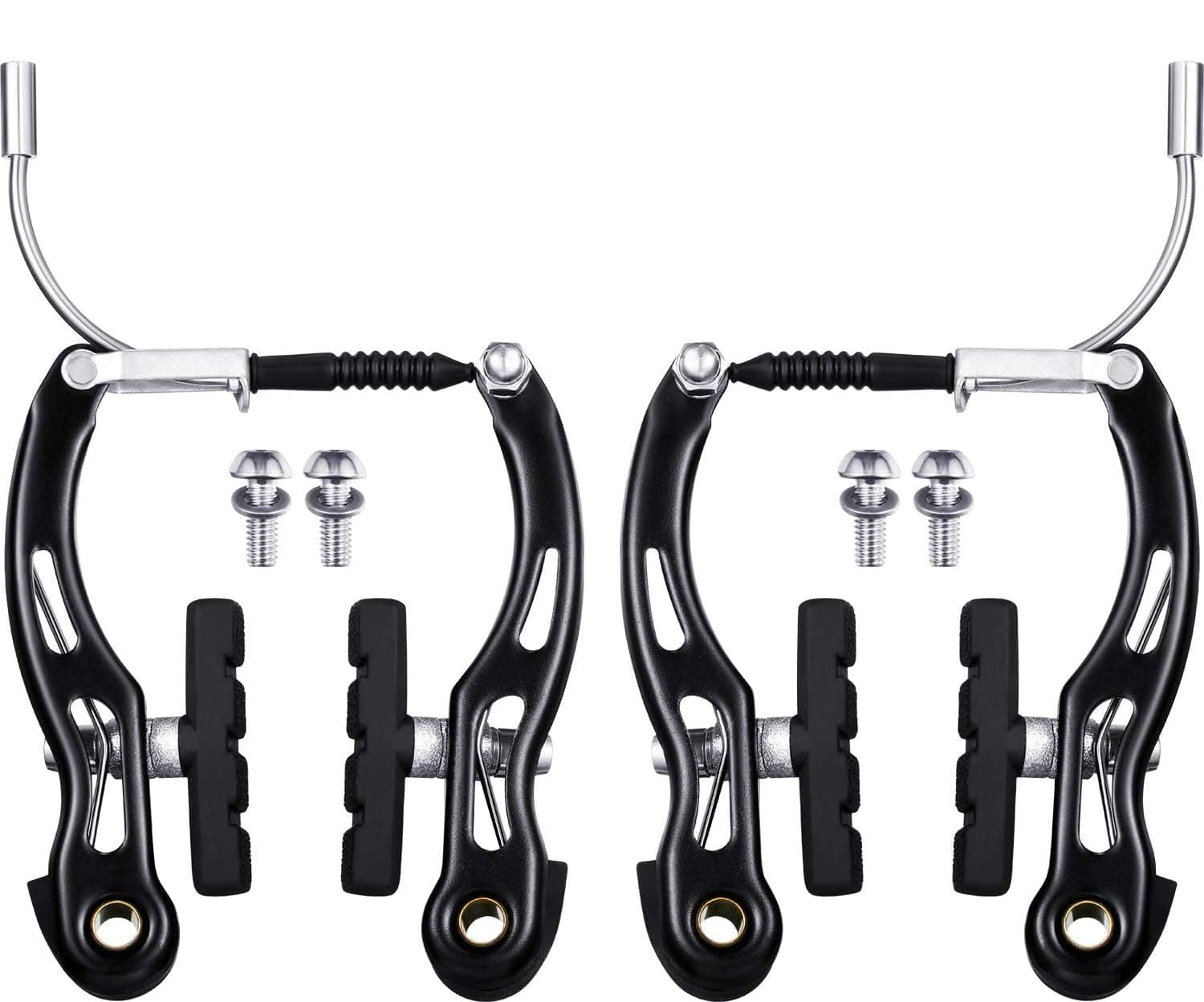 Bike V Brake Set Universal V Brake Front Rear Set Mountain Bike Brake Caliper Replacement for Most Bicycle, Road Bike, MTB, BMX