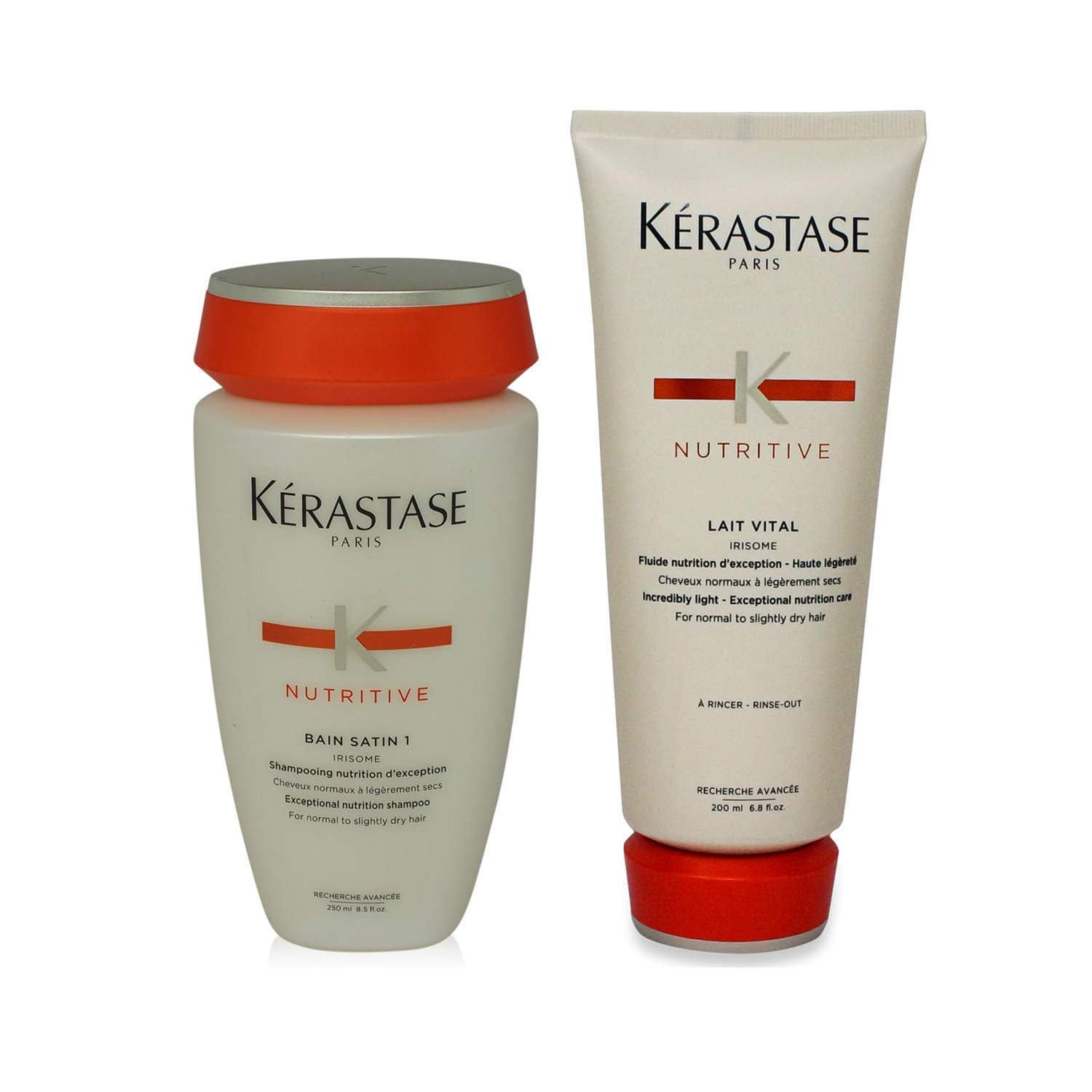 Kerastase SHAMPOO CONDITIONER COMBO NUTRITIVE BAIN SATIN 1 8.5oz AND LAIT VITAL 6.8oz by pH7