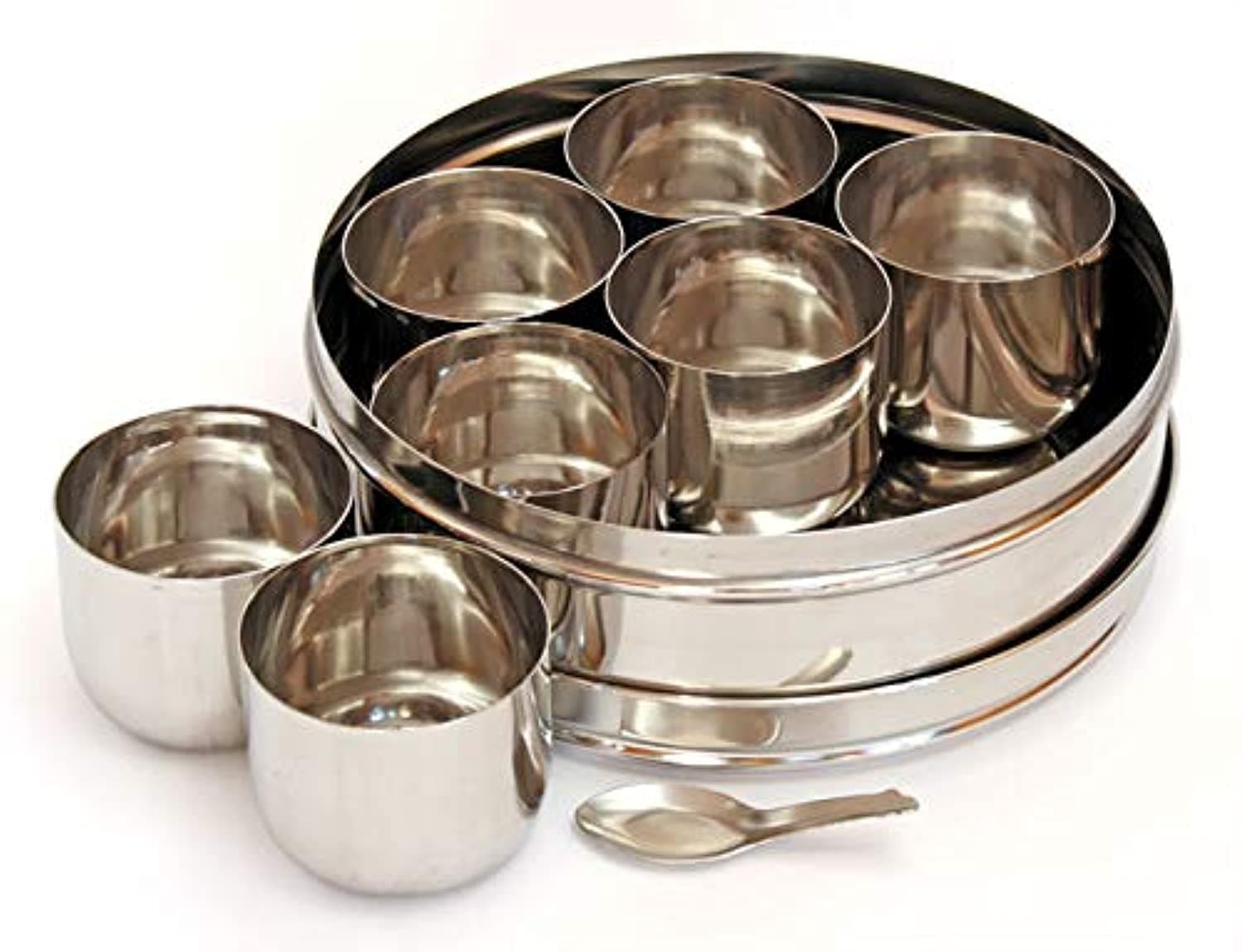 Shradha Trading Stainless Steel Masala Dabba - Spice Container for Kitchen and Chefs - Indian Spice Box
