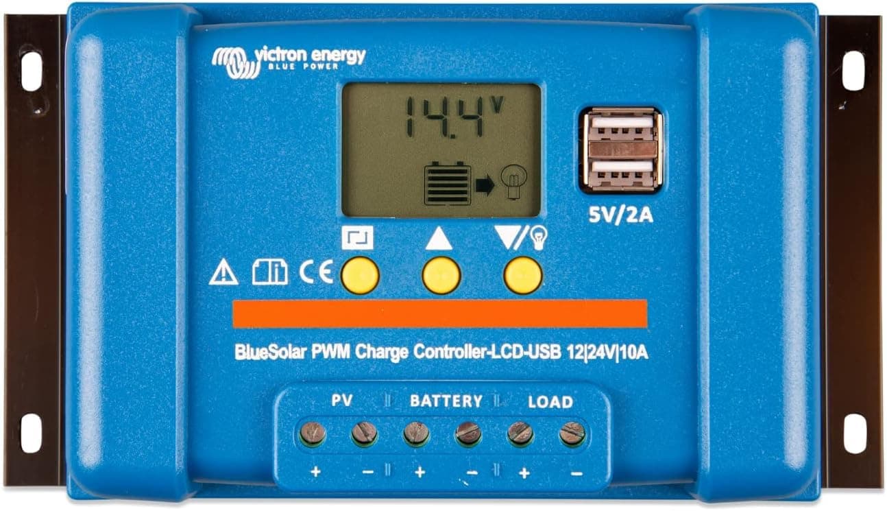 Victron Energy BlueSolar PWM-LCD&USB 12/24-Volt 10 amp Charge Controller