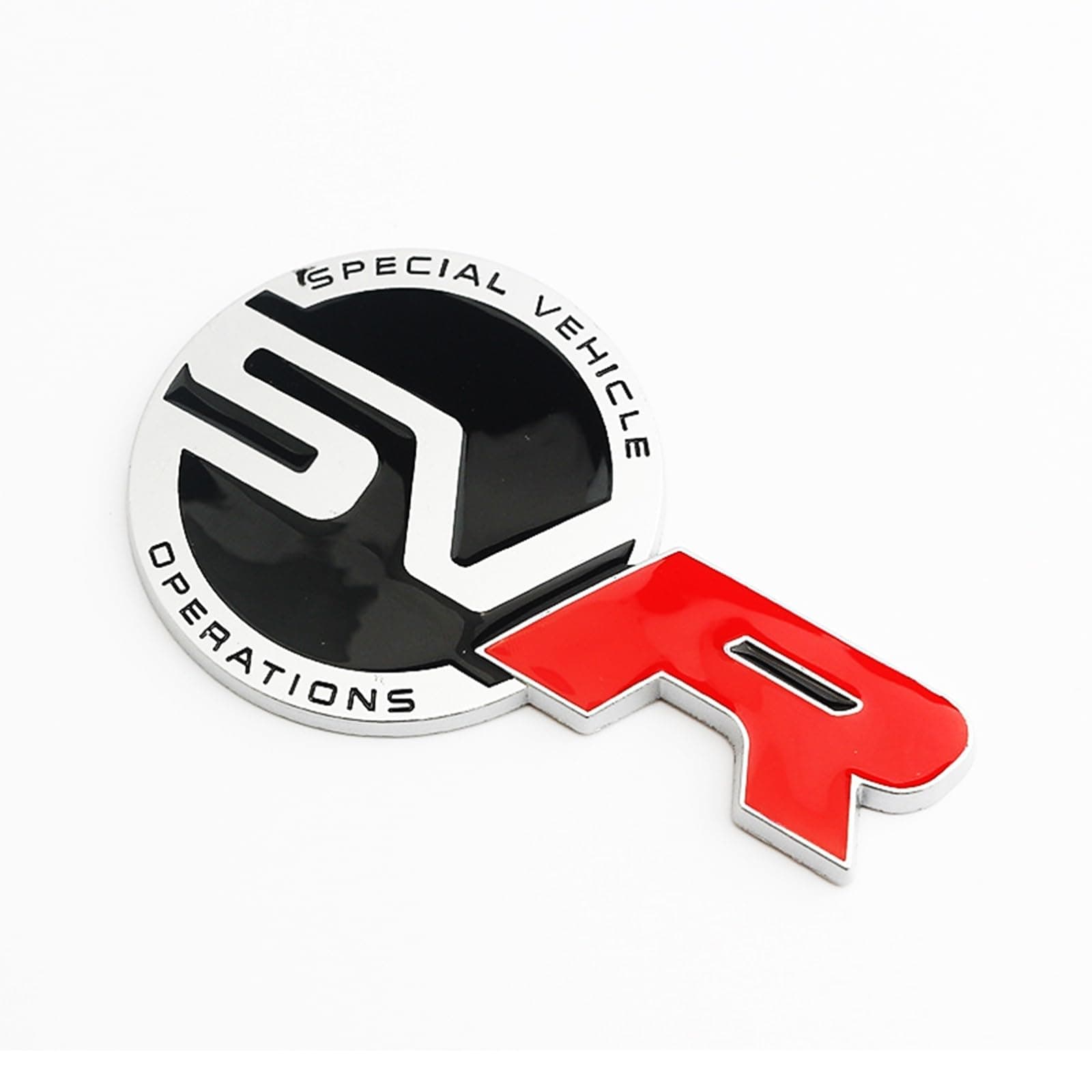 Special Vechicle Symbol R-Dynamic Sports 3D Badge,Car Body Trunk Fender R-Dynamic Emblem Logo Sticker Compatible with Jagvar Land R0ver Accessories (SVR Chrome)
