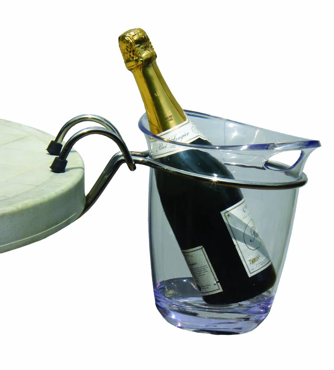 EpicureanEurope Limited Connoisseur Set Champagne Bucket and Table Mounted Holder in Acrylic and Stainless Steel