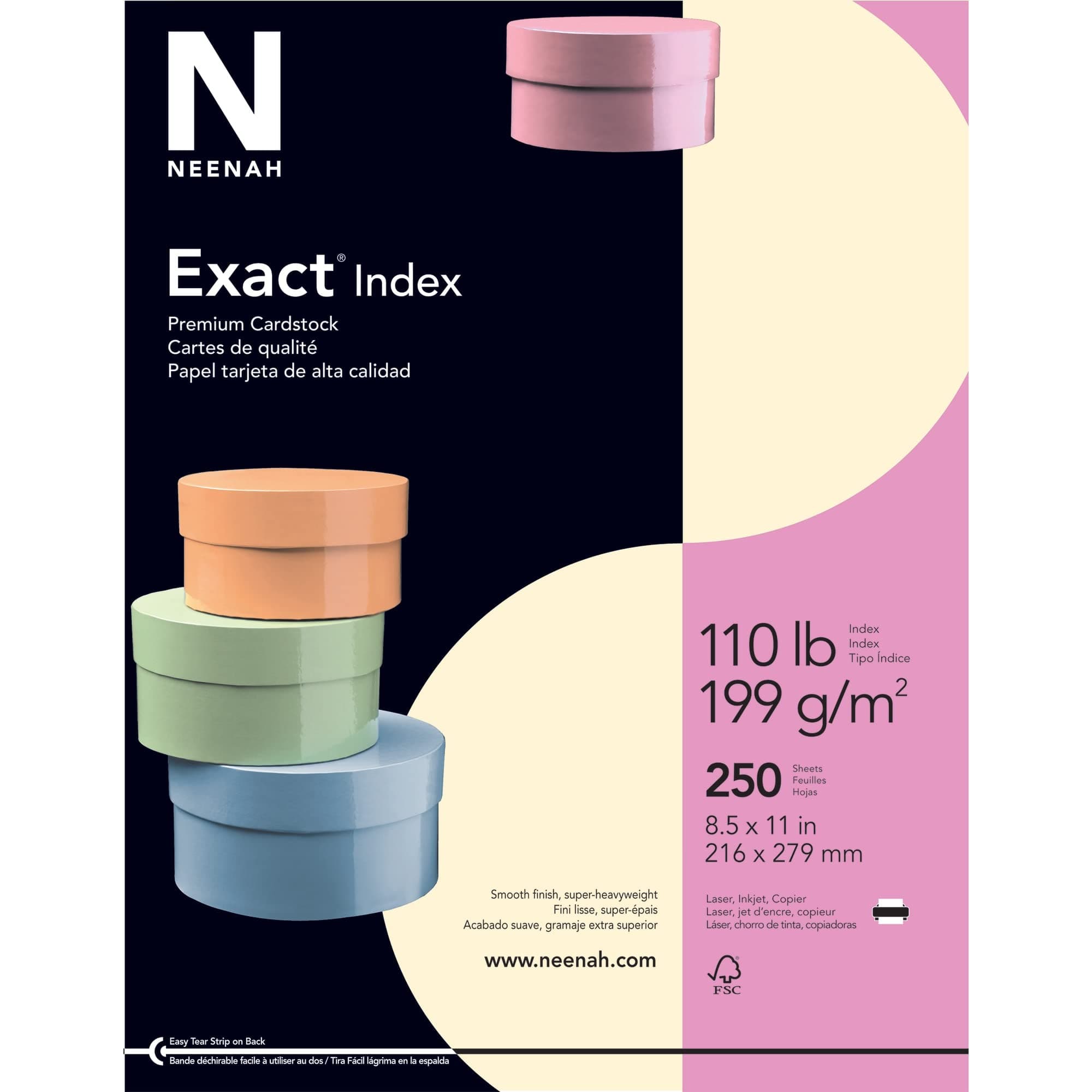 Neenah Exact Index, 110 lb, 8.5 x 11 Inches, 250 Sheets, Ivory