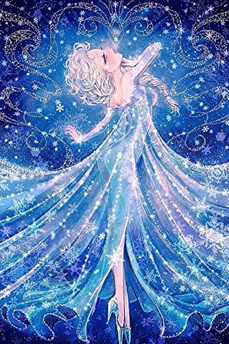 Full Drill Diamond Painting Princess by Number Kits,5D DIY Diamond Embroidery Crystal Rhinestone Cross Stitch Mosaic Paintings Arts Craft for Home Wall Decor (30X45CM)