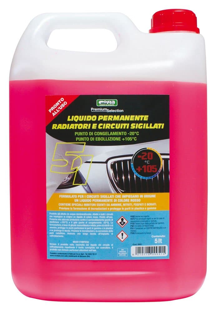 Cora 0051 Liquid Permanent Radiators and Circuits sigillati-20 °C, red, 5L