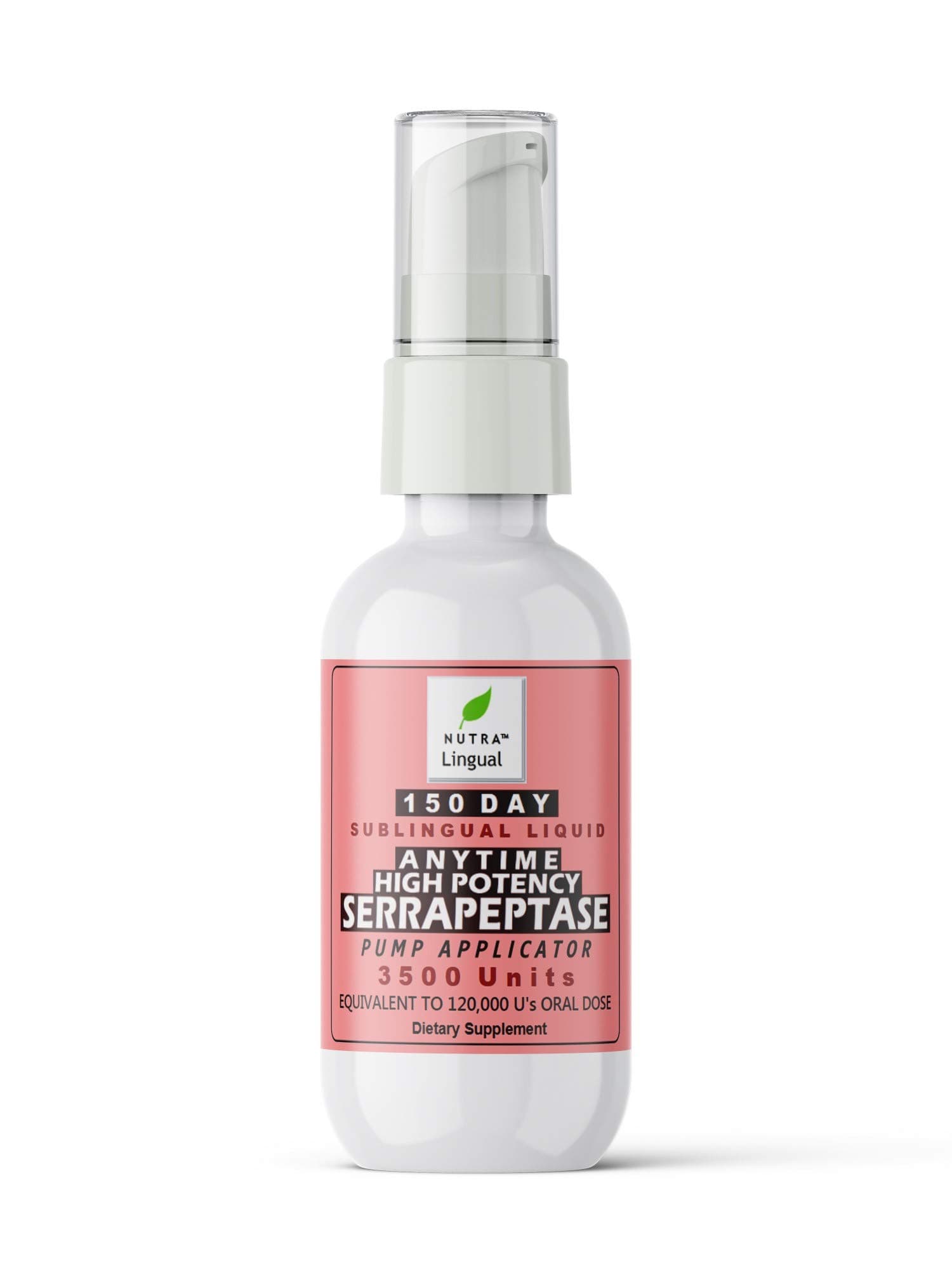 Anytime Serrapeptase—High Potency—3500 Units (Equivalent to 120,000 Units Oral Dose), Premium 150 Day Sublingual Liquid Supplement -TAKE Anytime, NO Fasting OR Empty Stomach Required!!!!