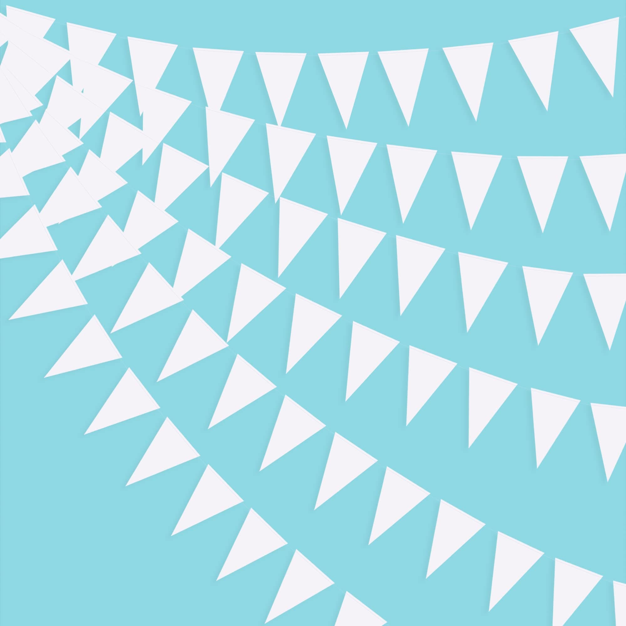White Party Decorations Bunting Pennant Banner