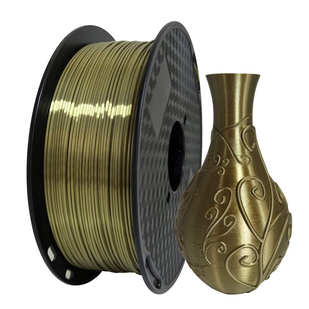 CC3D Silk Antique Gold PLA Filament 1.75mm 3D Printer Filaments 1KG (2.2LBS) Printing Material Silky Gold Filament like Metallic Bronze Brass PLA Filaments Materials Also Shiny Silk Gold Silver Copper