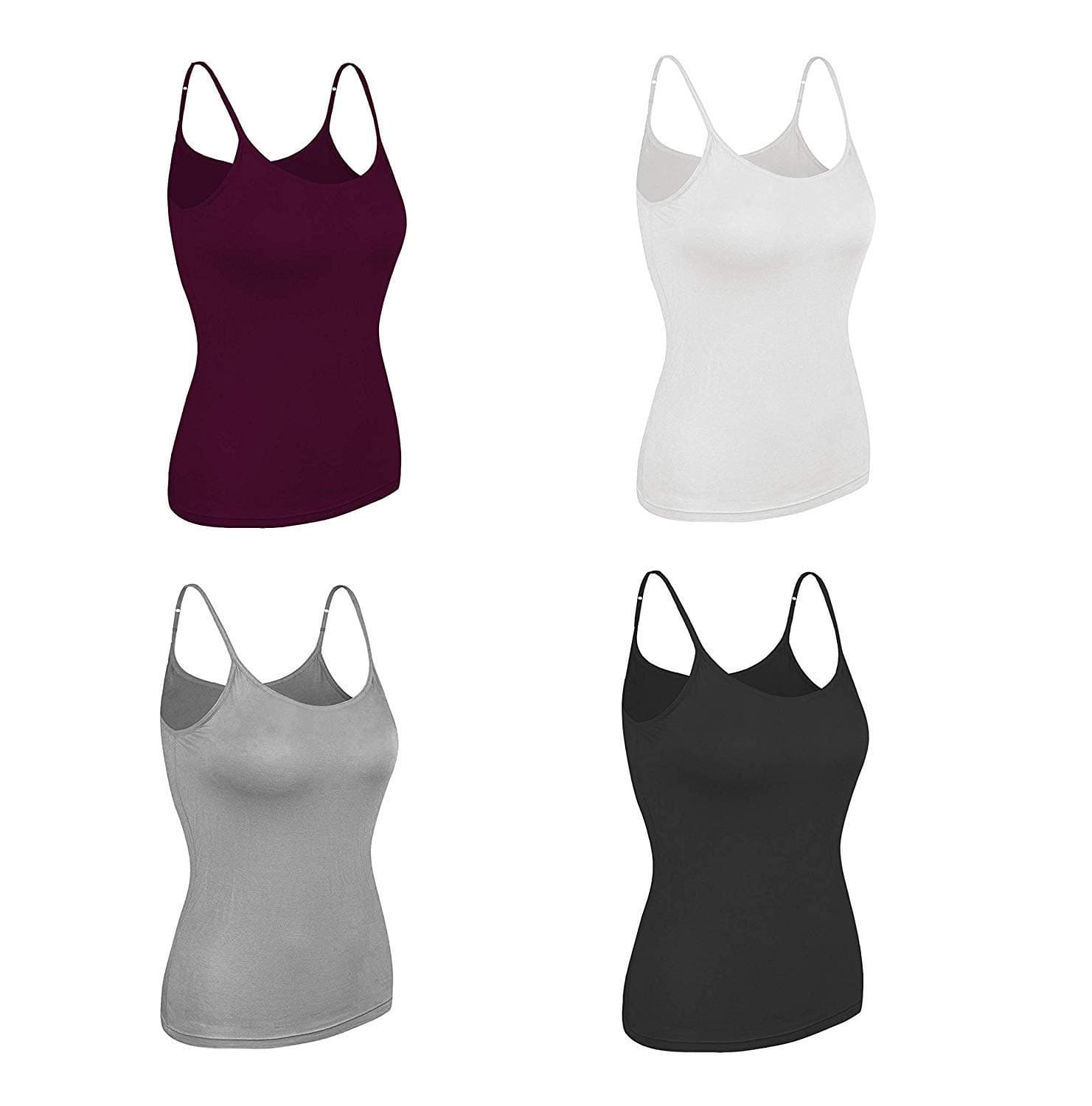 Neoteric Women's Adjustable Strap Slip Multicolour Camisole Top Inner wear - ...