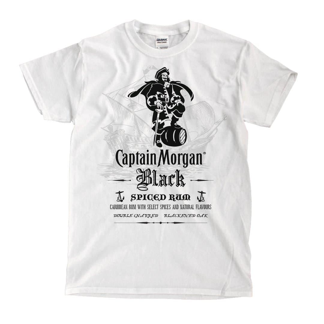 Captain Morgan - B&W - White Shirt (S)