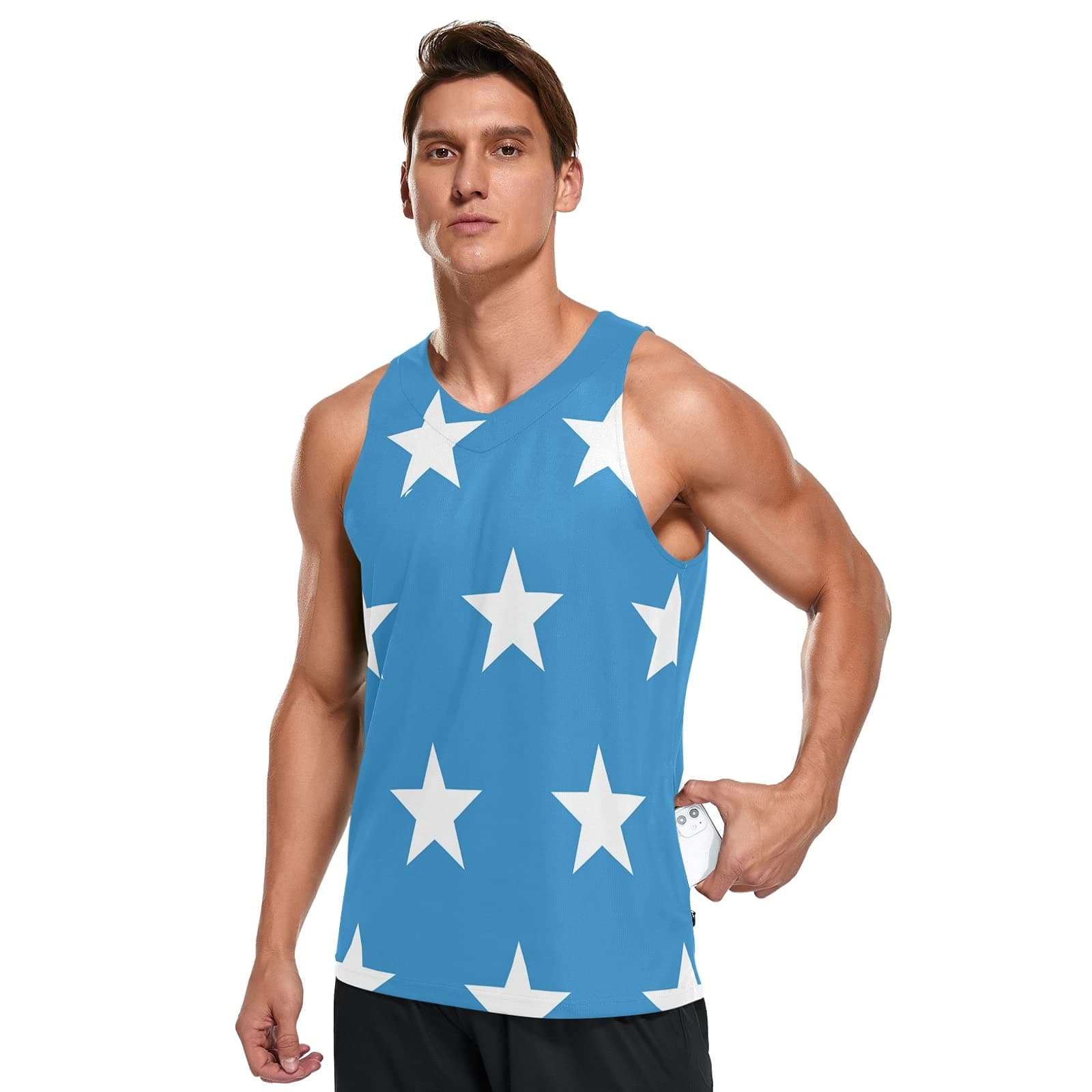 Vnurnrn Somalia Flag Mens Quick Dry Workout Tank Top with Pocket