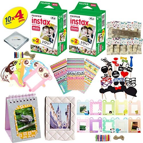 Fujifilminstax Mini 8 Camera Accessory KIT Includes - Fuji Instant Film 40 Sheets + Premium Over 60 PCS Bundle for fujifilm instax Mini 8 Films
