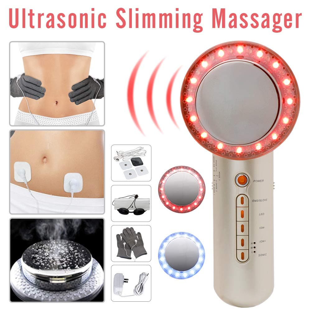 Fat Remover Machine 6 in 1 EMS Massager Weight Loss Machine for Stomach Arm Leg Skin Tightening Beauty Device with Replacement Pads MEILYLA Gold