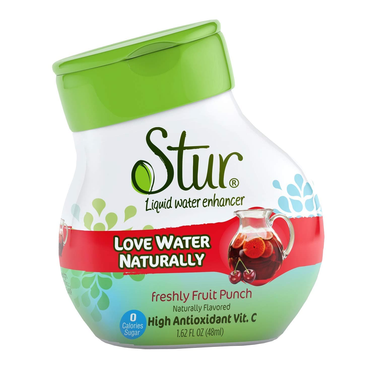 SturFreshly Fruit Punch - High in Vitamin C. All Natural Stevia Water Enhancer. Alternative Squash and Fruit Juice. No sugar, no calories. Contains natural Stevia Sweetener.