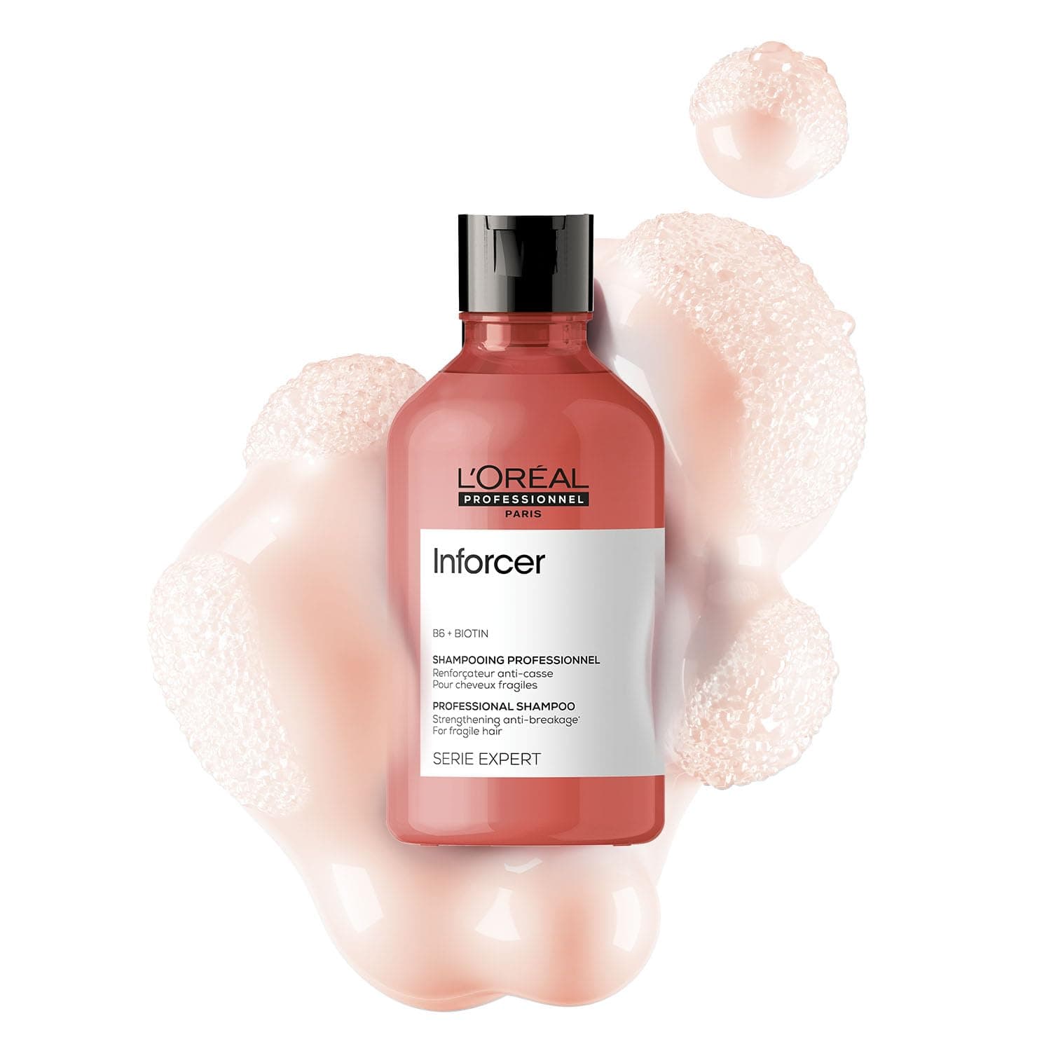 L’Oréal Professionnel Inforcer Strengthening Shampoo for Breakage-prone hair - 300 ml | Professional shampoo with Biotin & Vitamin B6 for less breakage & split ends | L’Oréal Shampoo for Men & Women