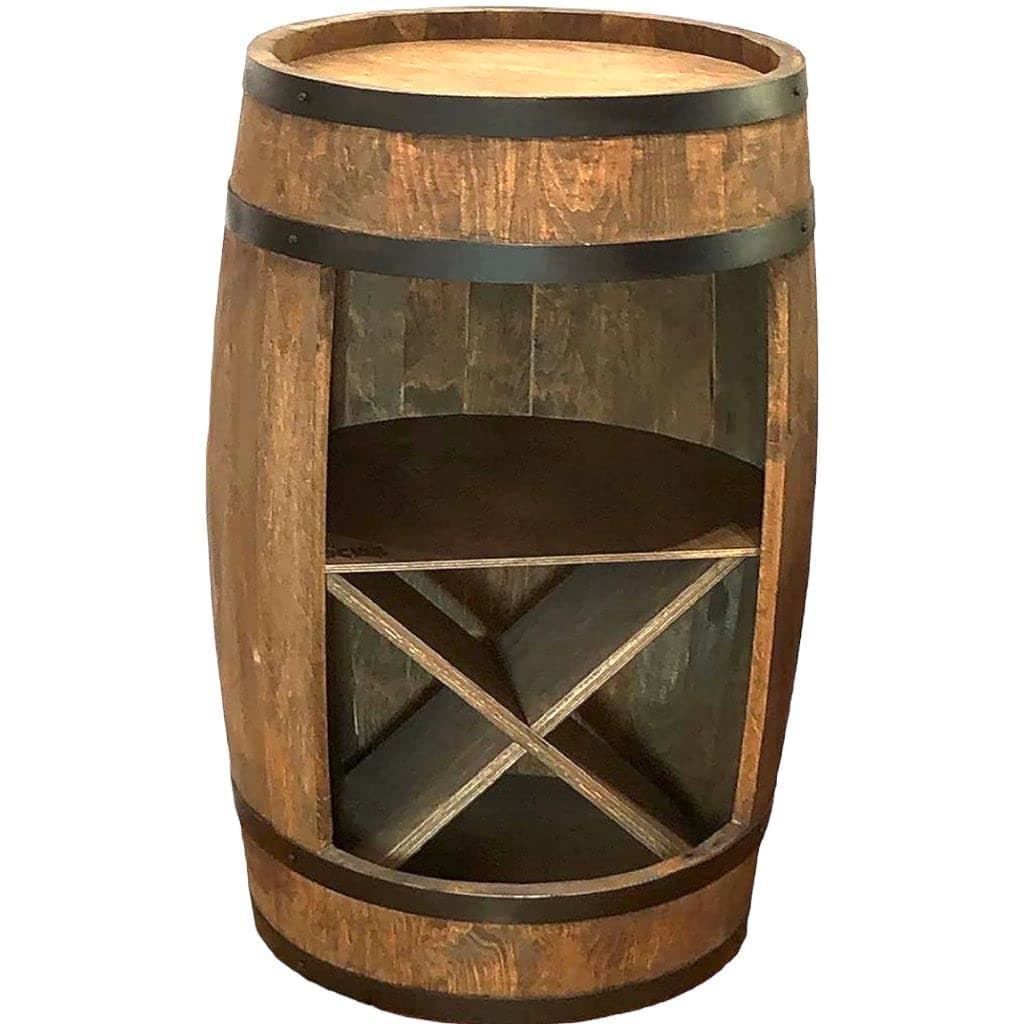 weeco Barrel Bar 81 cm, Bar Cabinet, Wooden Barrel, Wine Bottles Barrel Cabinet