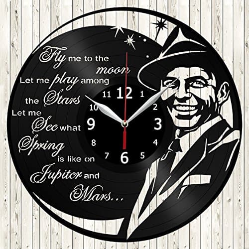 Frank Sinatra Music Vinyl Record Wall Clock Decor Handmade Unique Original Gift