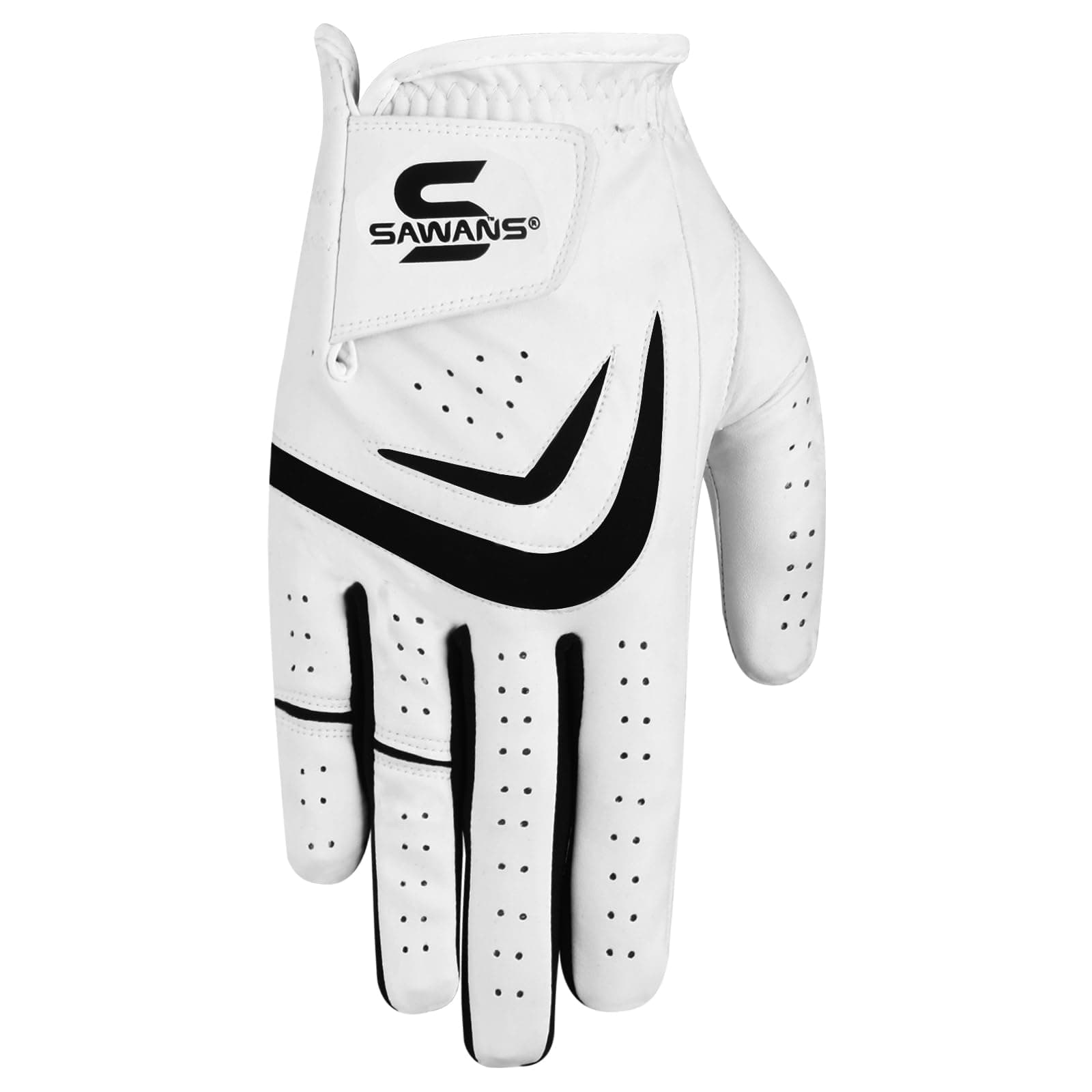 SAWANS Golf Glove Men Left Hand Right Non Slip Leather Grip Golfer Gloves All Weather Soft Durable Comfortable Flexible Wear Golfing Performance
