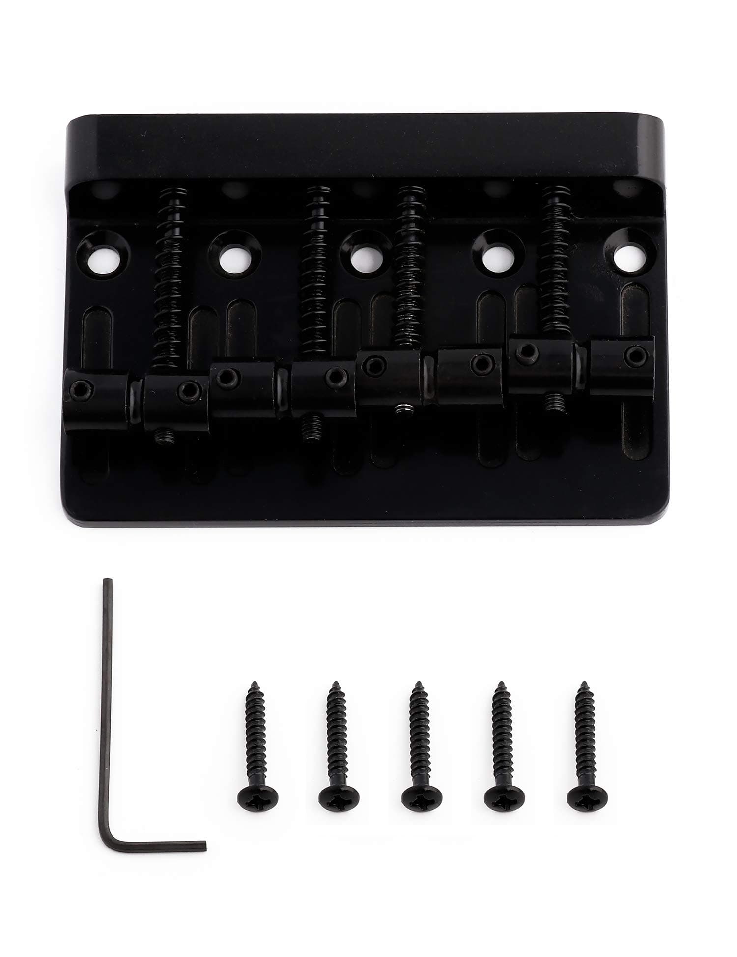 4 String Bass Bridge Tailpiece Fixed Saddles for Electric Bass Guitar Jazz Bass or Precision Bass Black.