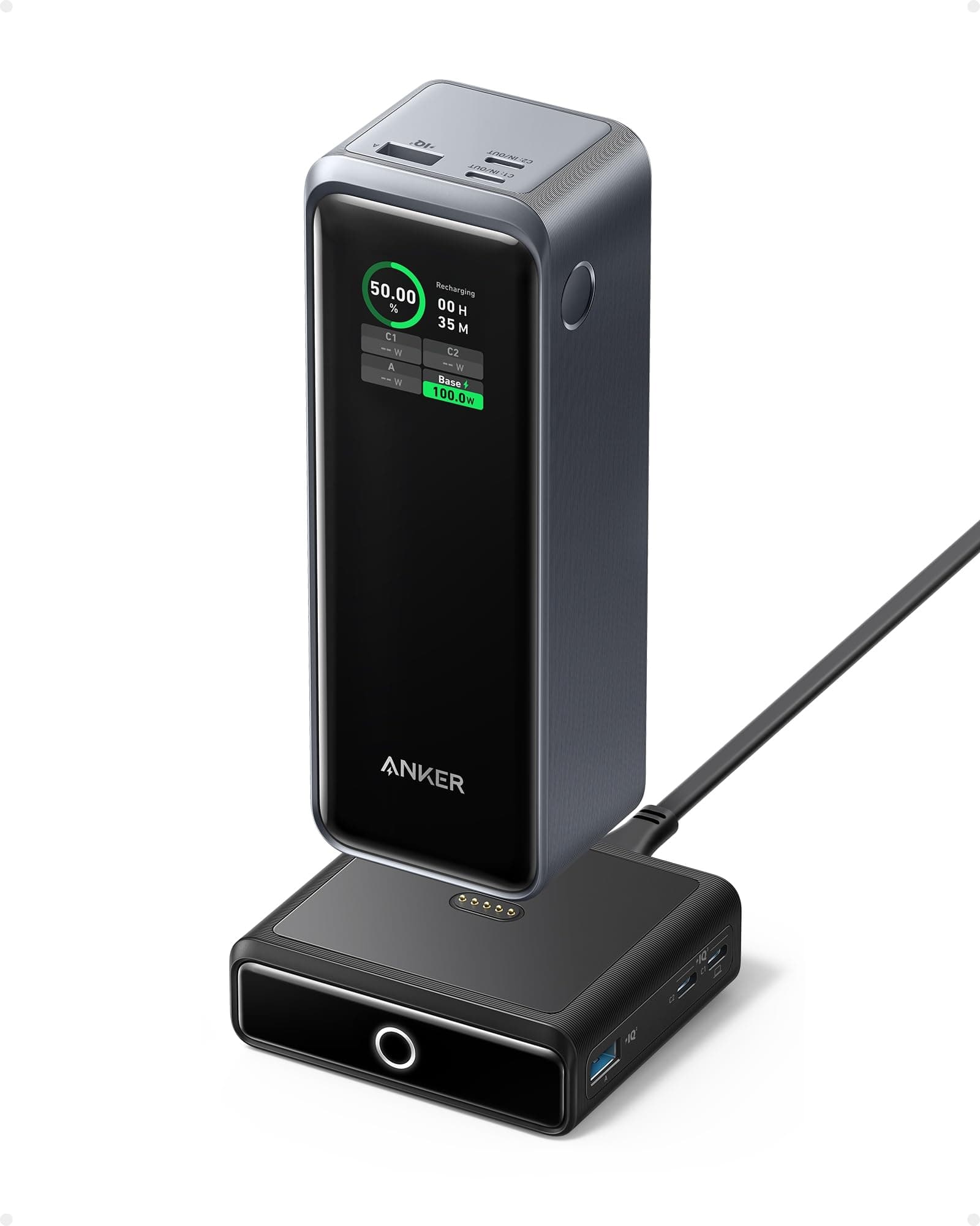 Anker Prime Power Bank, 27650mAh 3-Port 250W Portable Charger for Travel, TSA Approved, Smart App, for MacBook Pro/Air, iPhone 16/15/14 Series, Samsung, Laptops and More