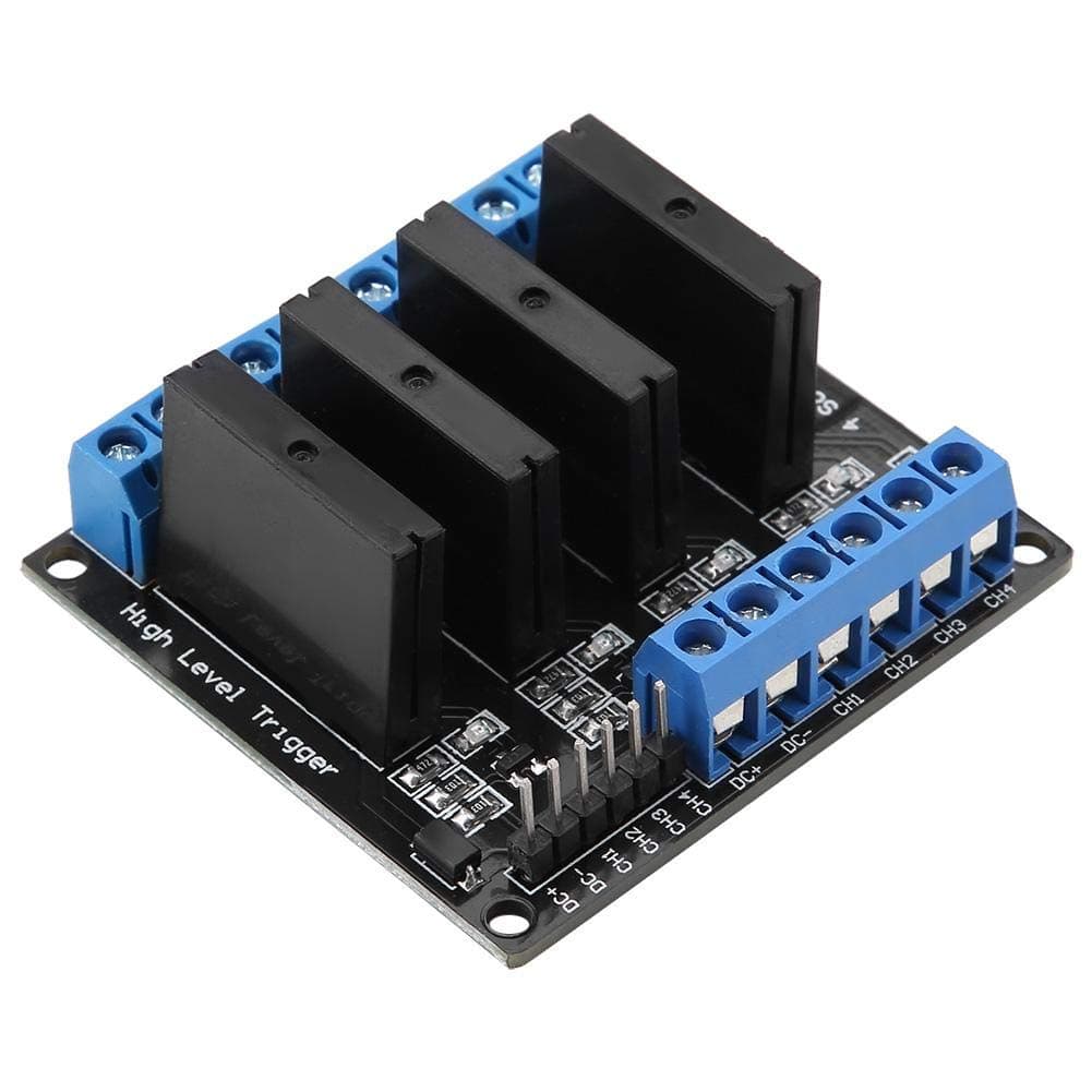 4-Channel Solid State Relay, 5V High Level Trigger DC to AC Solid State Relay Module with 2A Fuse for DIY, Engineering, Industrial Automation, Home Automation, Robotics Projects, Smart Device Control