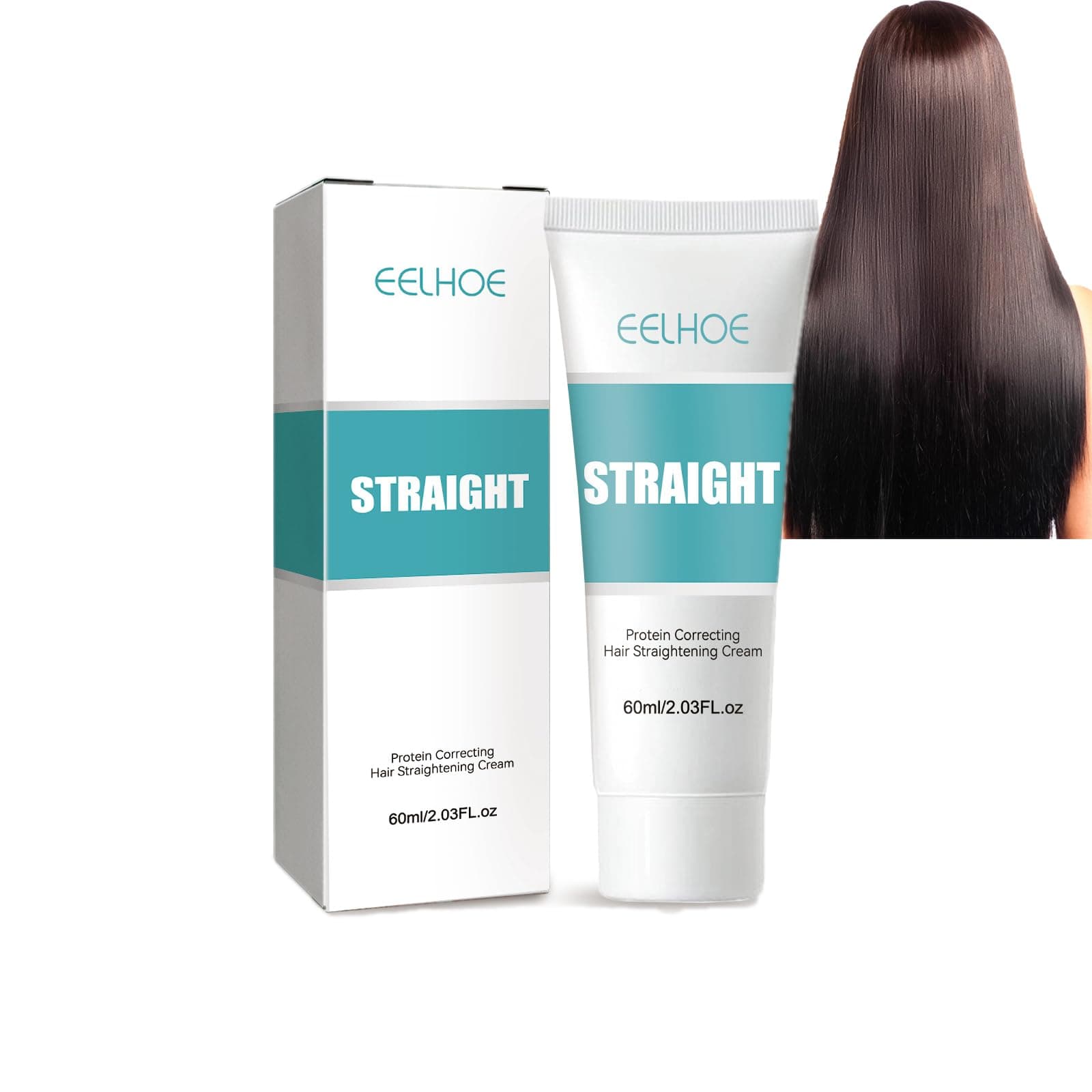 Keratin Correcting Hair Straightening Cream,Eelhoe Straight Hair,Protein Cream, Silk & Gloss Repair Damaged Hair, Curly (1Pcs) 1P