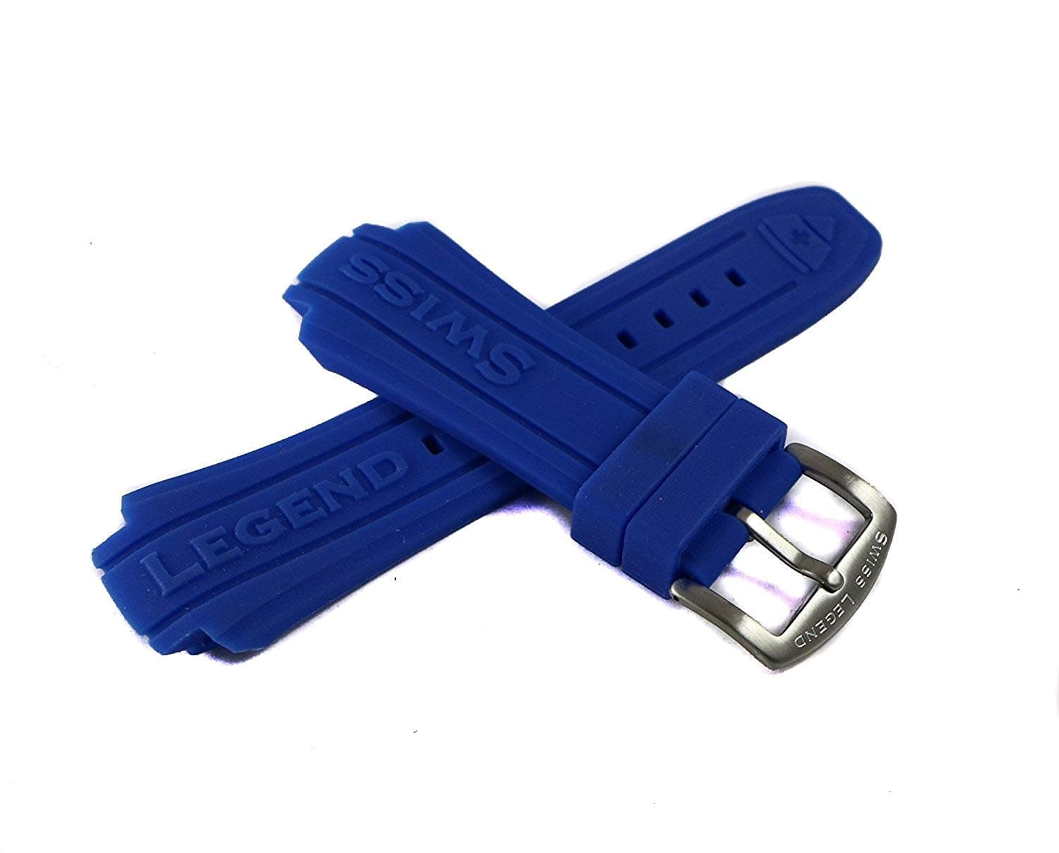 19MM Blue Silicone Rubber Watch Strap & Stainless Silver Buckle fits 53mm Neptune Watch