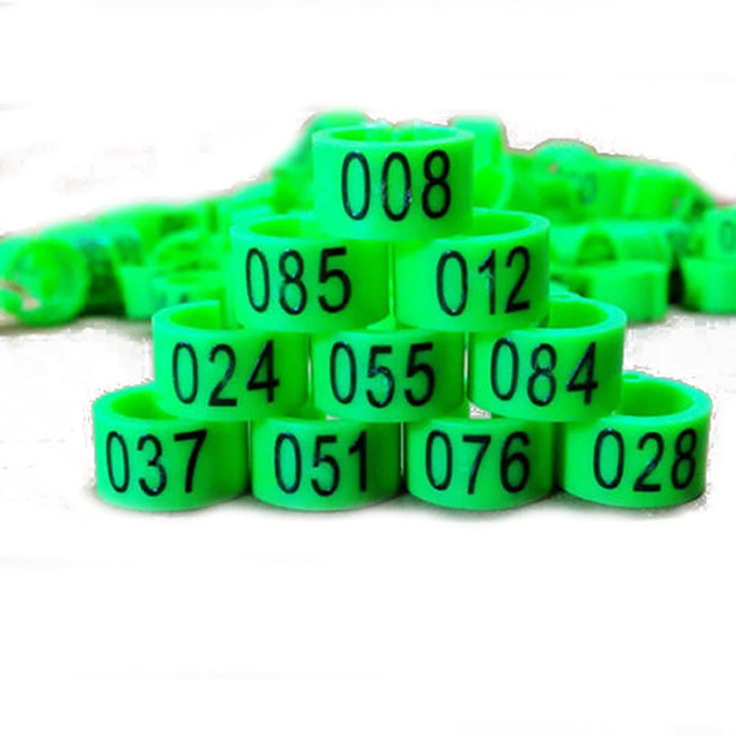 YZJ New 100 Pcs 8mm 1-100 Numbered Poultry Leg Bands Bird Pigeon Duck Rings Clip