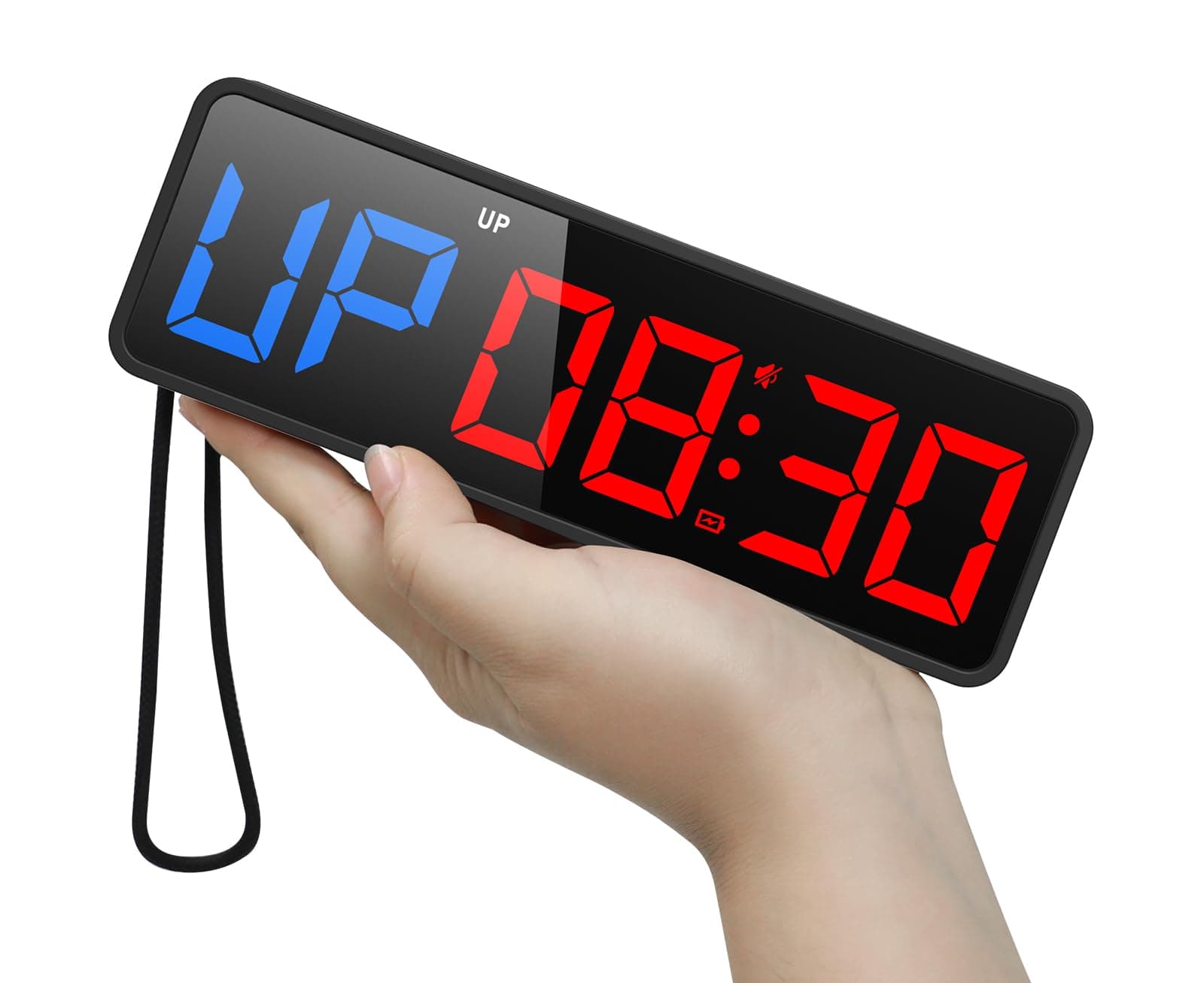 Small Portable Gym Timer Clock, Strong Magnet, Workout Interval Timer with Powerful Battery, Stopwatch, Remote Control, Adjustable Brightness, Fitness Digital Timer for Home/Garage/Boxing