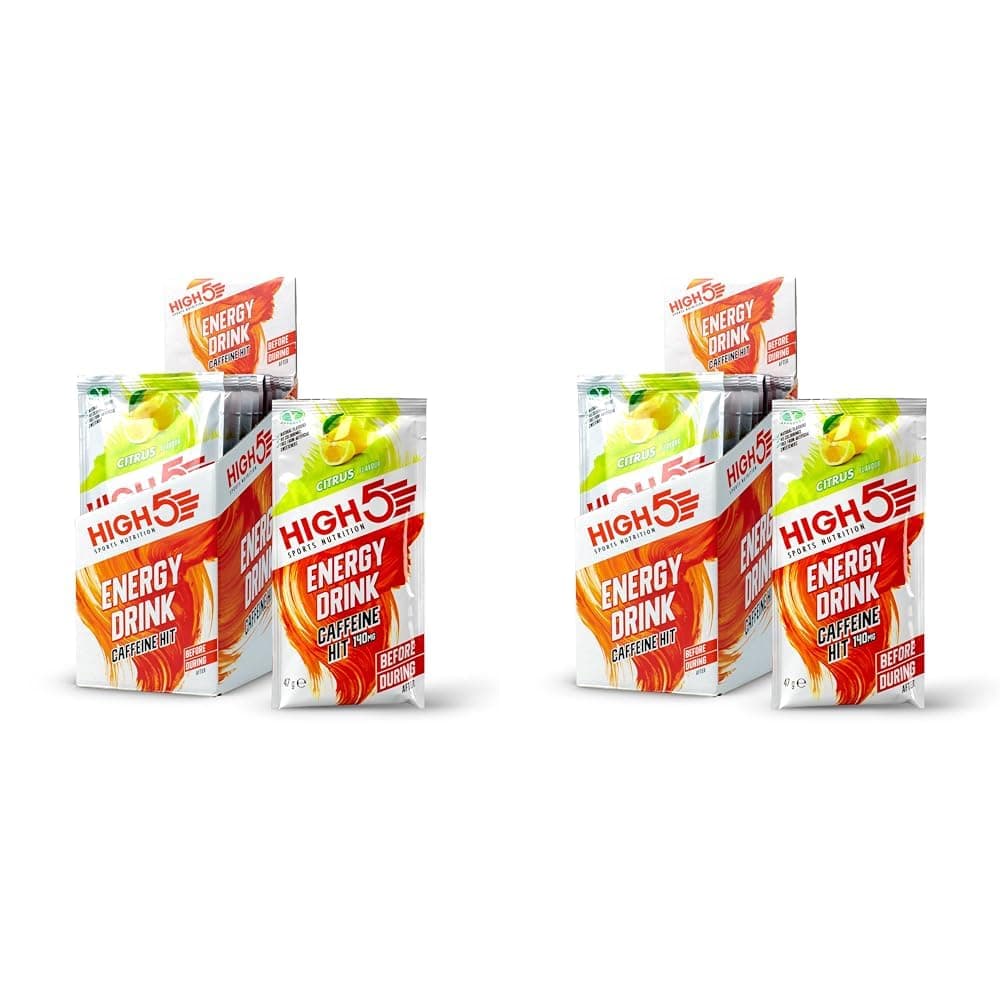 HIGH5 Energy Hydration Drink Caffeine Hit Refreshing Isotonic Mix of Carbohydrates Electrolytes & Caffeine (Citrus, 12 x 47g) (Pack of 2)