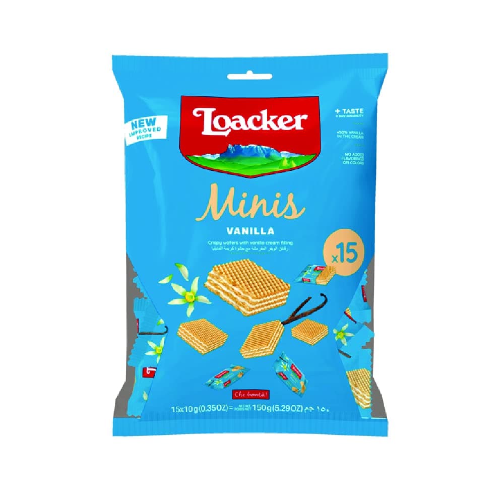 Double Choc Crispy Wafer Minis with Vanilla Cream Fillings 150g - Italy