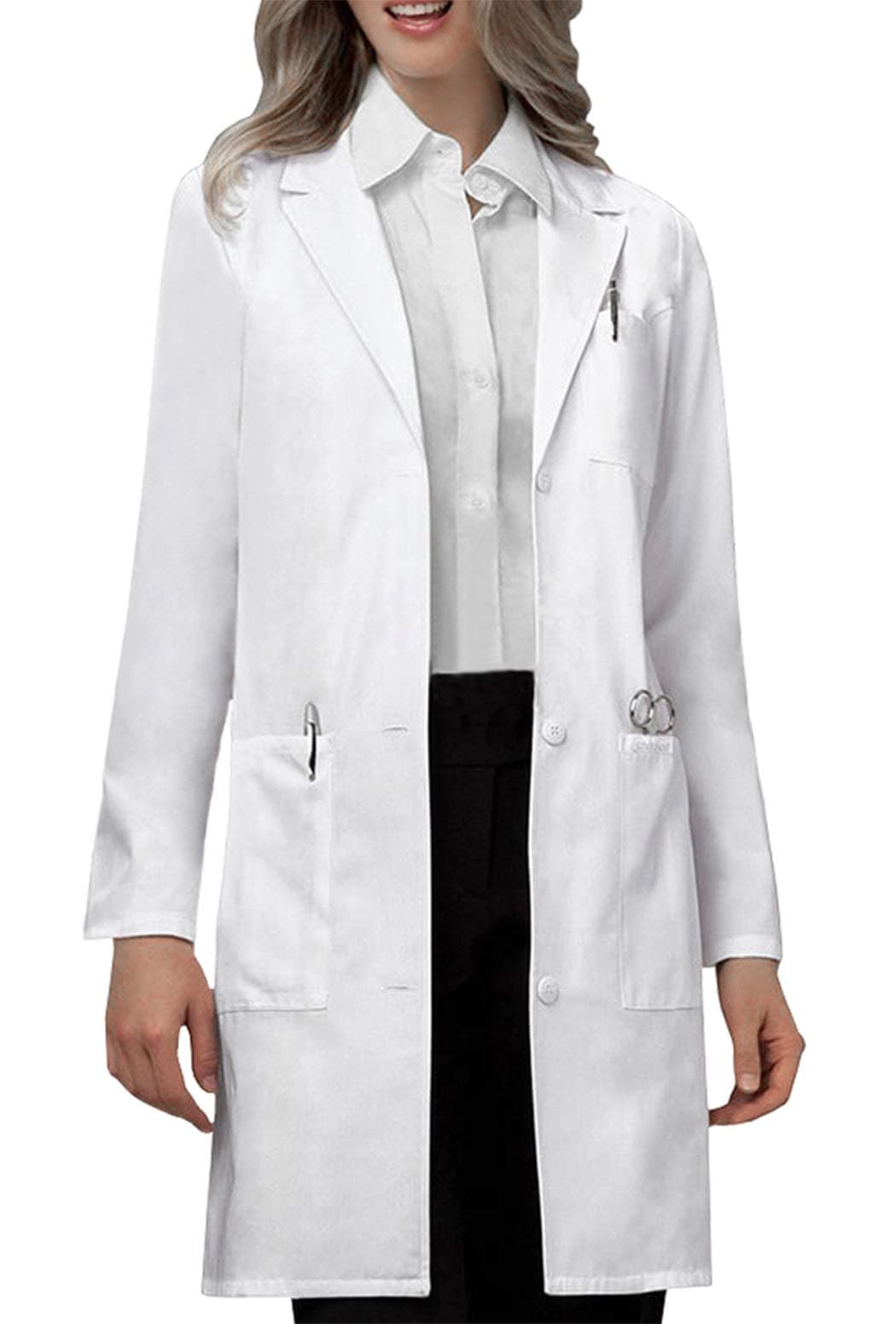 Professional Lab Coat for Women Long Sleeve, White, Unisex