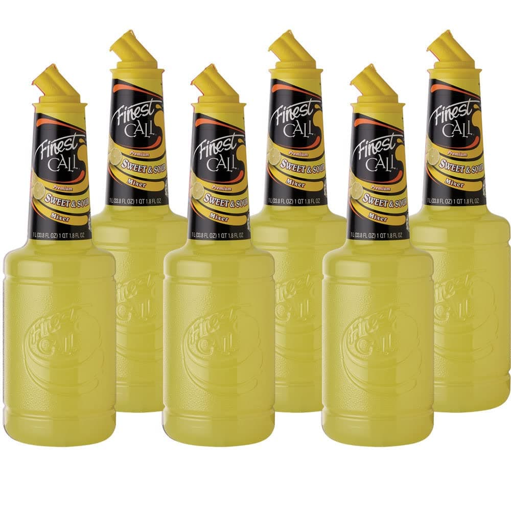 Premium Sweet & Sour Drink Mix, 1 Liter Bottle (33.8 Fl Oz), Pack of 6