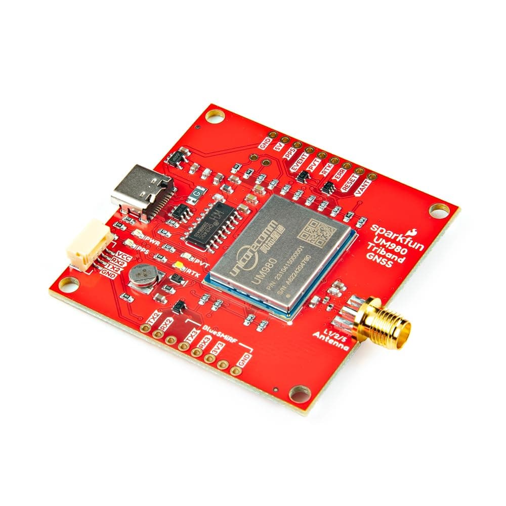 SparkFun Triband GNSS RTK Breakout - UM980 1408-Channel GNSS Receiver, high Precision RTK Position Module, USB Type C, Board Dimensions: 2.0in. x 2.0in. (50.8mm x 50.8mm)