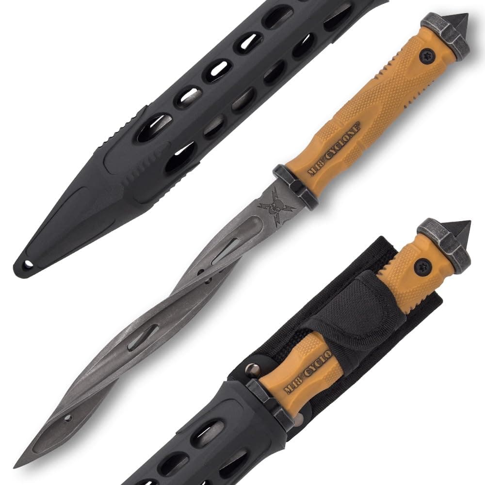Battle Scarred Series Olive Drab Cyclone - Cast Stainless Steel Blade, Reinforced Nylon Handle, Stainless Steel Guard