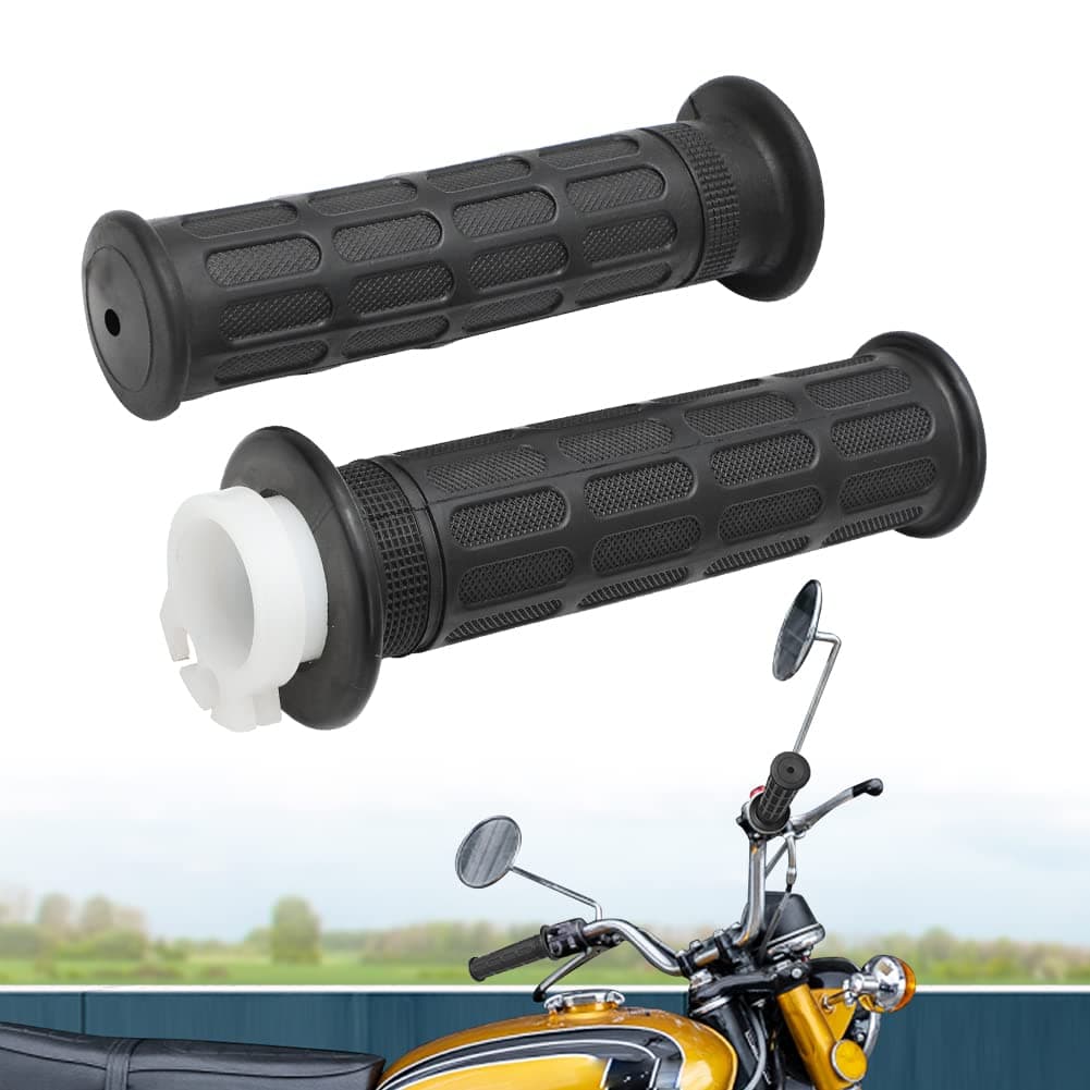 Alpha Rider 7/8" Handlebar Twist Grip Throttle Sleeve Tube for Honda CB350 CB 360 450 500 550 650 750 GL1000, 22mm Non-Slip-Rubber Handlebar Grips for Motorcycles Replaces 53141-300-010