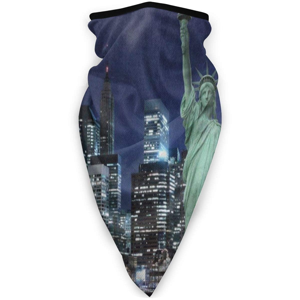 Ski Mask Bandana Manhattan Skyline Statue of Liberty New York City at Night Half Face Mask