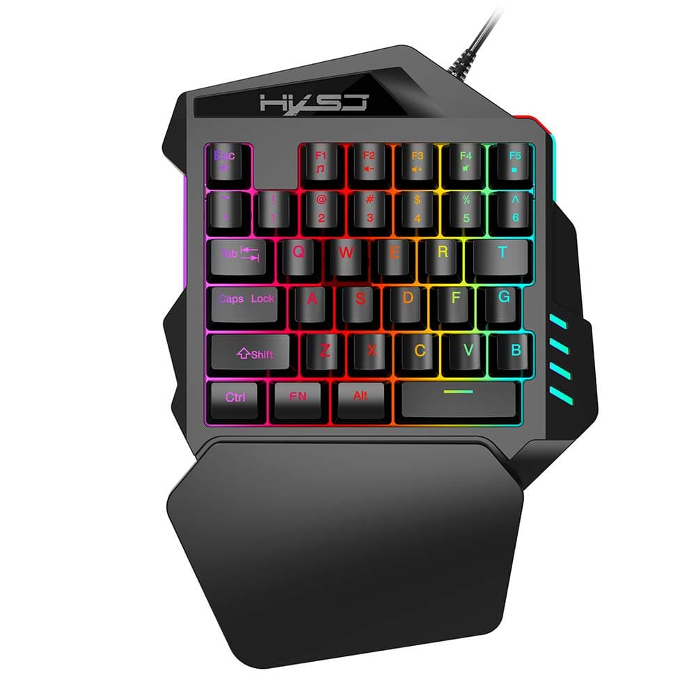 Docooler HXSJ V100 35 Key Single Hand Keyboard Mini 35 Keys Gaming Keyboard with USB Wired for PUBG LOL CS Gamer