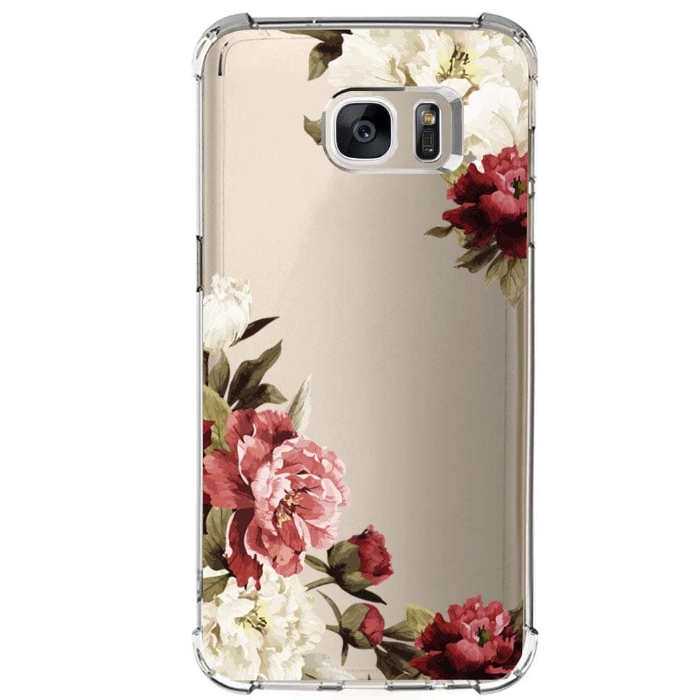 Samsung GalaxyS7Edge Case with flowers, Girl Floral PatternClearTPUSoftSlimPhone