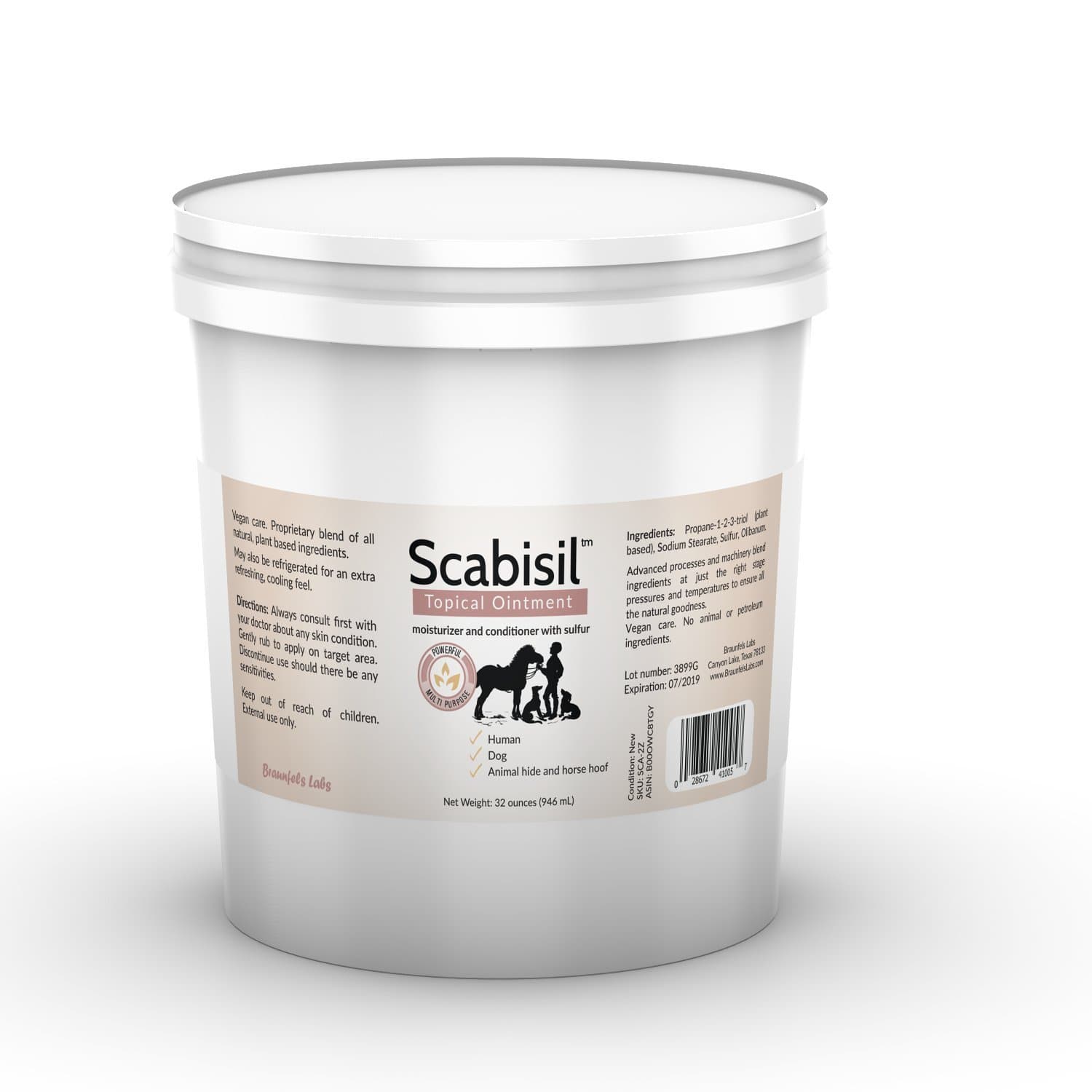 Quart Size - Scabisil Topical 10% Sulfur Ointment - Relief From Mite, Insect Bite, Acne, Fungus, Multipurpose, All Natural. by Scabisil