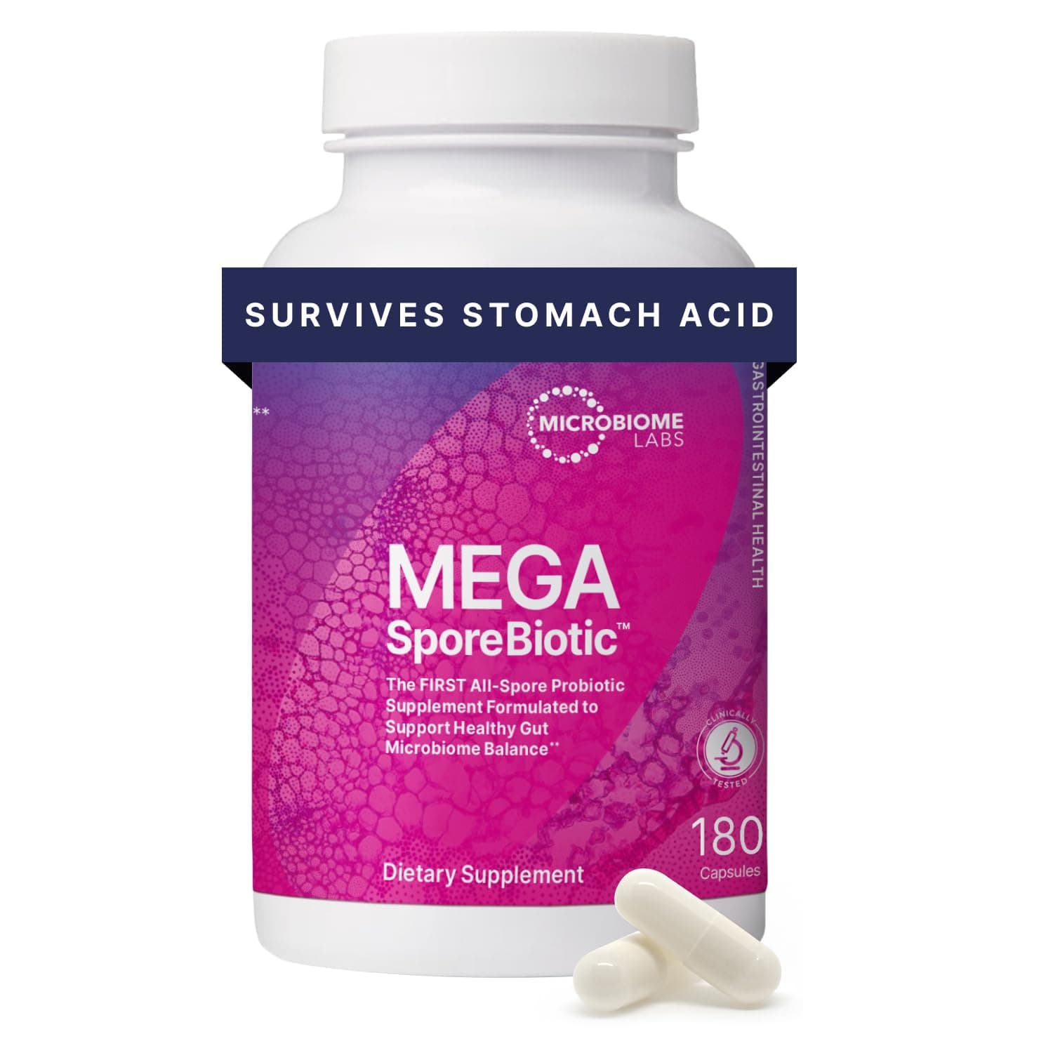 MegaSporeBiotic Probiotics for Women & Men - Spore-Based Probiotic for Gut Health & Digestive Support - Shelf-Stable, Travel-Friendly, Mens & Womens Probiotics (180 Capsules)
