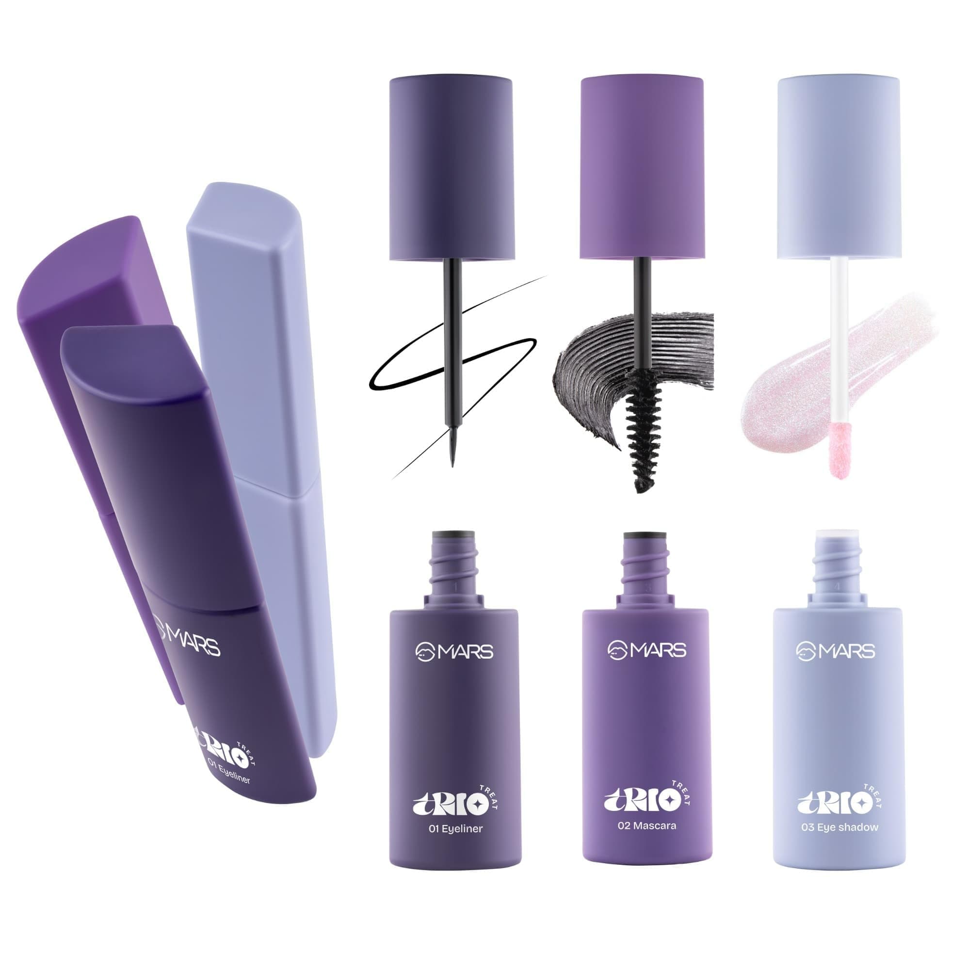 TRIO Treat 3-IN-1 Eye Makeup Kit with Eyeliner, Mascara & Eyeshadow (24.50gm) | Travel Friendly Design | Long-Lasting | Versatile | Effortles Application
