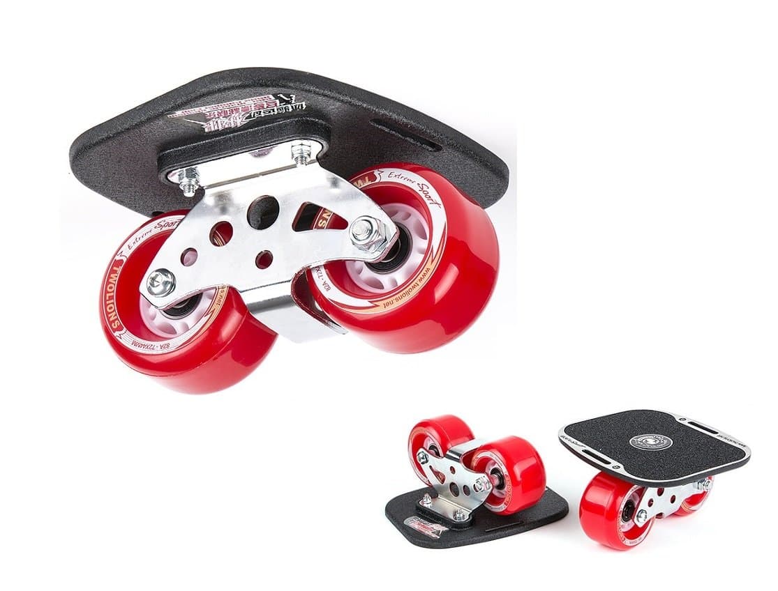 TwoLions Pro Skates-Drift Skate, Silvery High Strength Aluminum Alloy Bracket,72 mm *44 mm PU Wheels with ABEC-7 High-end Bearings (Red)