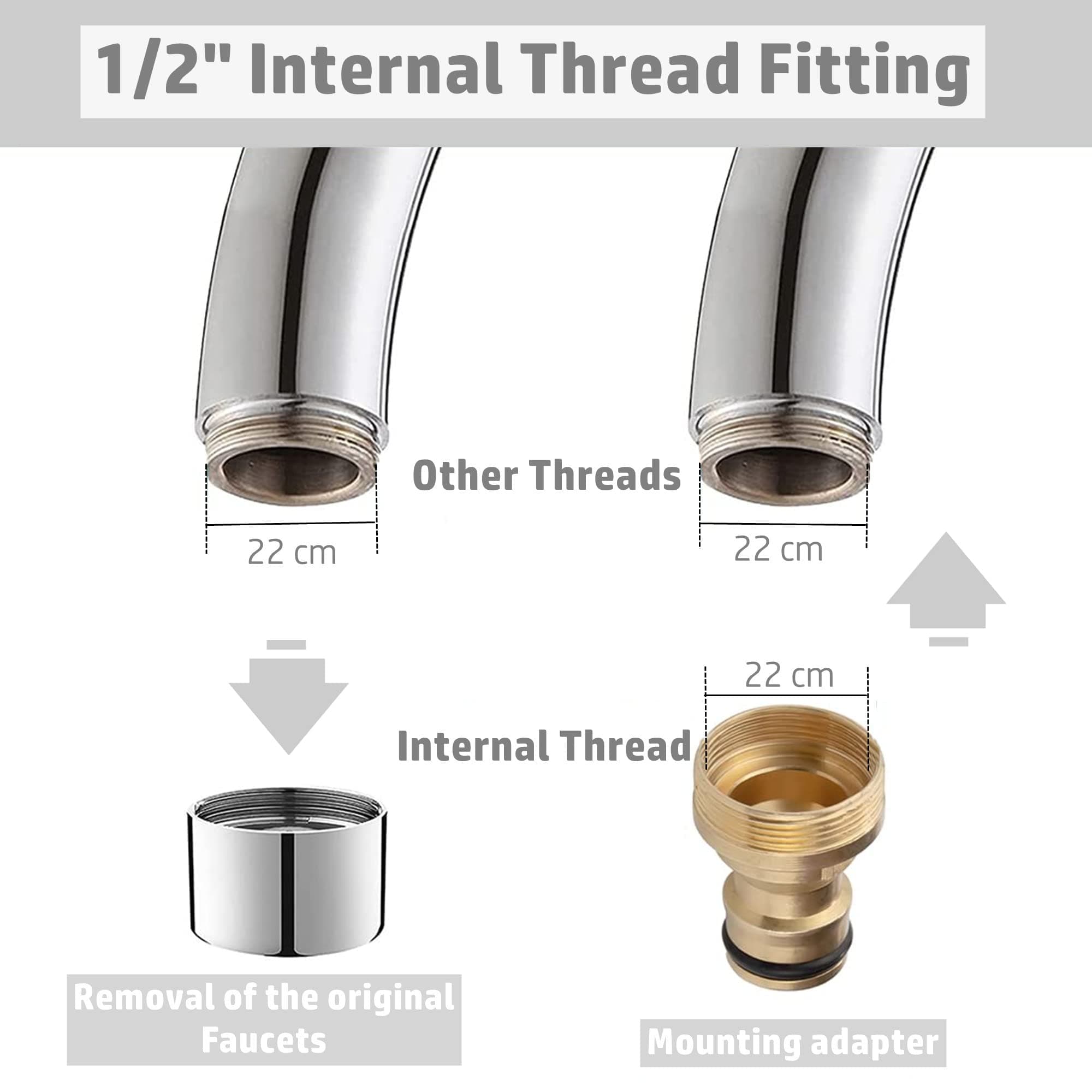 CZSYZCZS Universal Kitchen Mixer Tap Hose Connector & End Quick Connector, Kitchen Sink to Outside Hose Pipe Fitting,Universal Kitchen Tap Connector,for Standard Indoor Threaded Tap