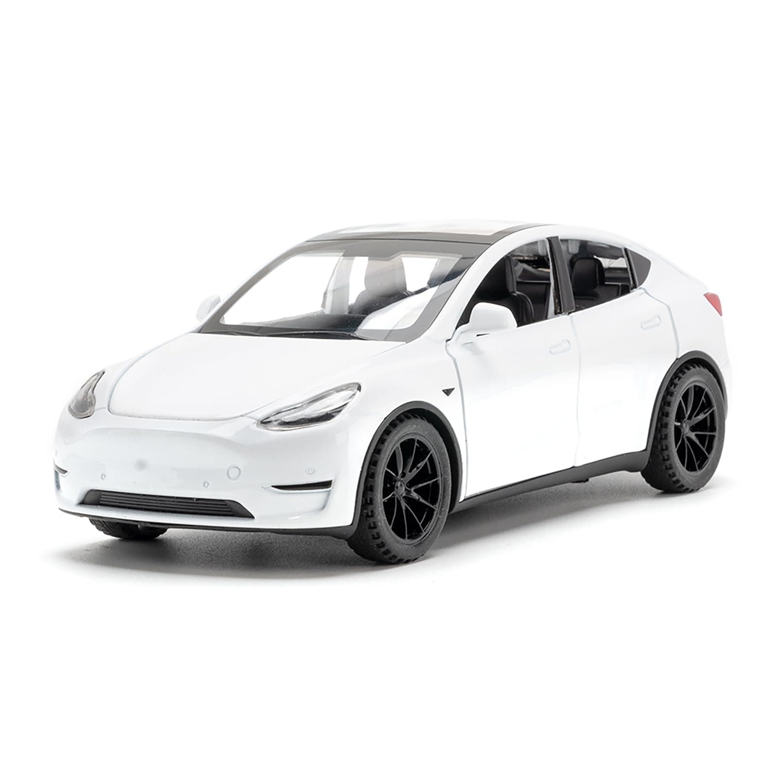 Tesla Model Y 1:32 Scale Model Car, die Cast Alloy Electronic Toy With Pull Back Function, With Lights and Music, Mini Vehicle Toy as a Gift for Children (White)